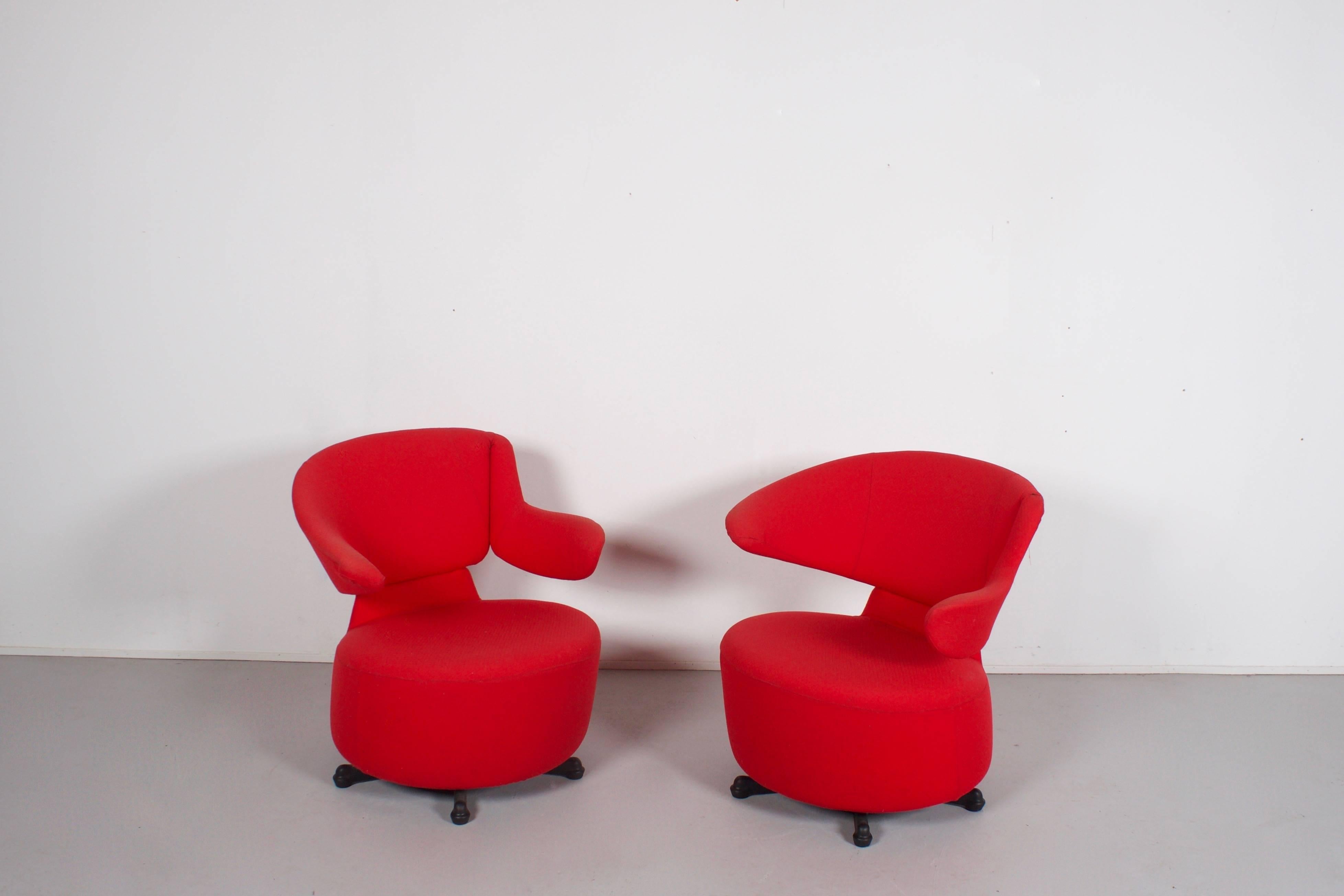 Set of Cassina 'Canta' Swivel Chairs by Toshiyuki Kita In Good Condition In Echt, NL