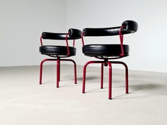 Set of Cassina LC7 Swivel Chairs by Charlotte Perriand, Le Corbusier, 1970s