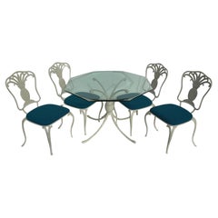 Set of Cast Aluminum Patio Pineapple Table and Chairs