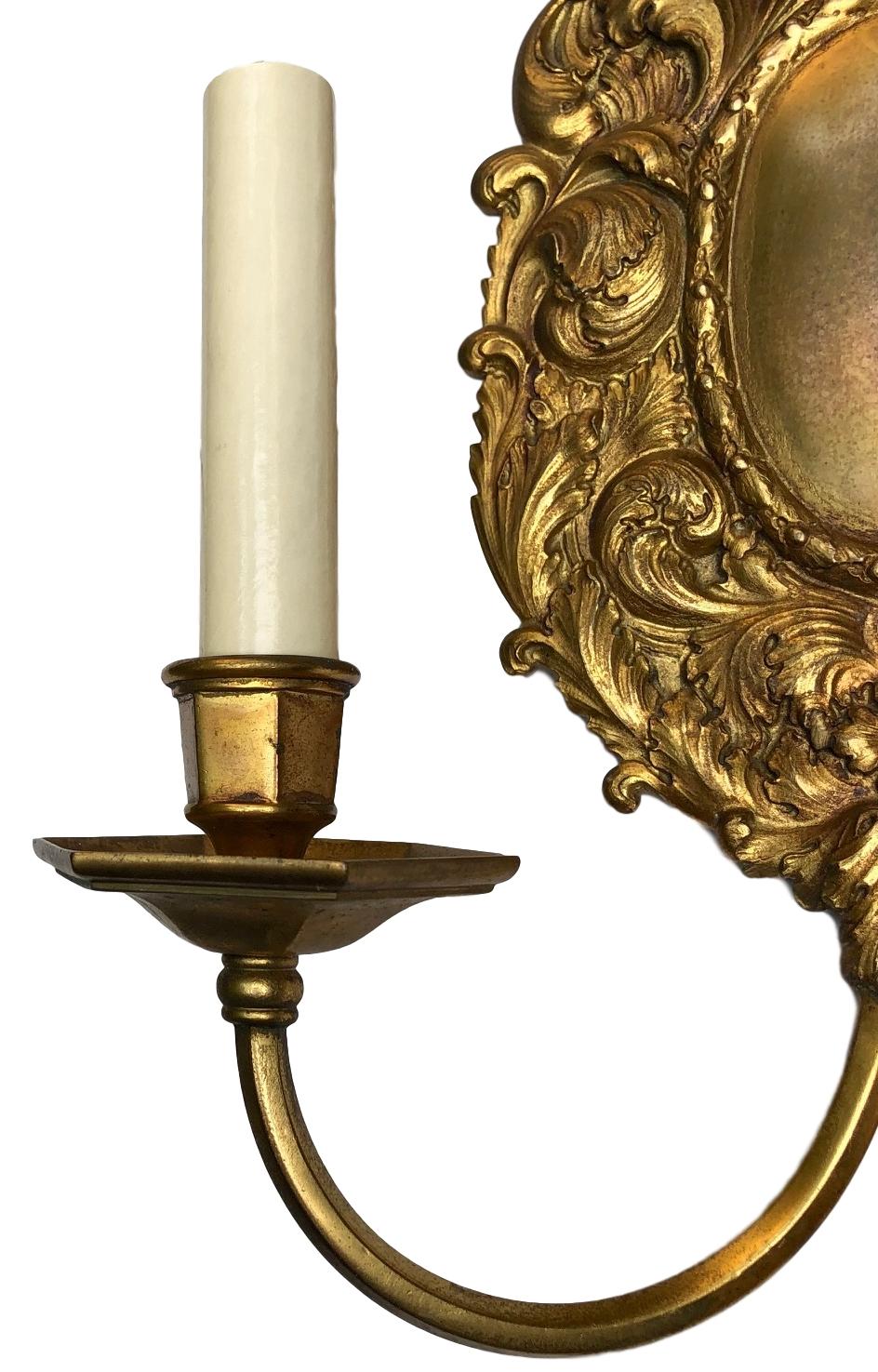 American Set of Cast Bronze Caldwell Sconces, Sold in Pairs For Sale