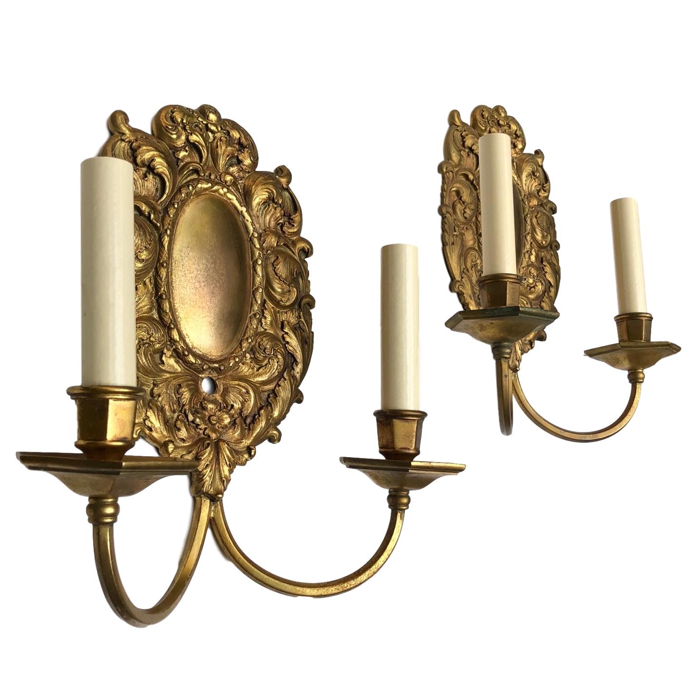 Set of Cast Bronze Caldwell Sconces, Sold in Pairs In Good Condition For Sale In New York, NY