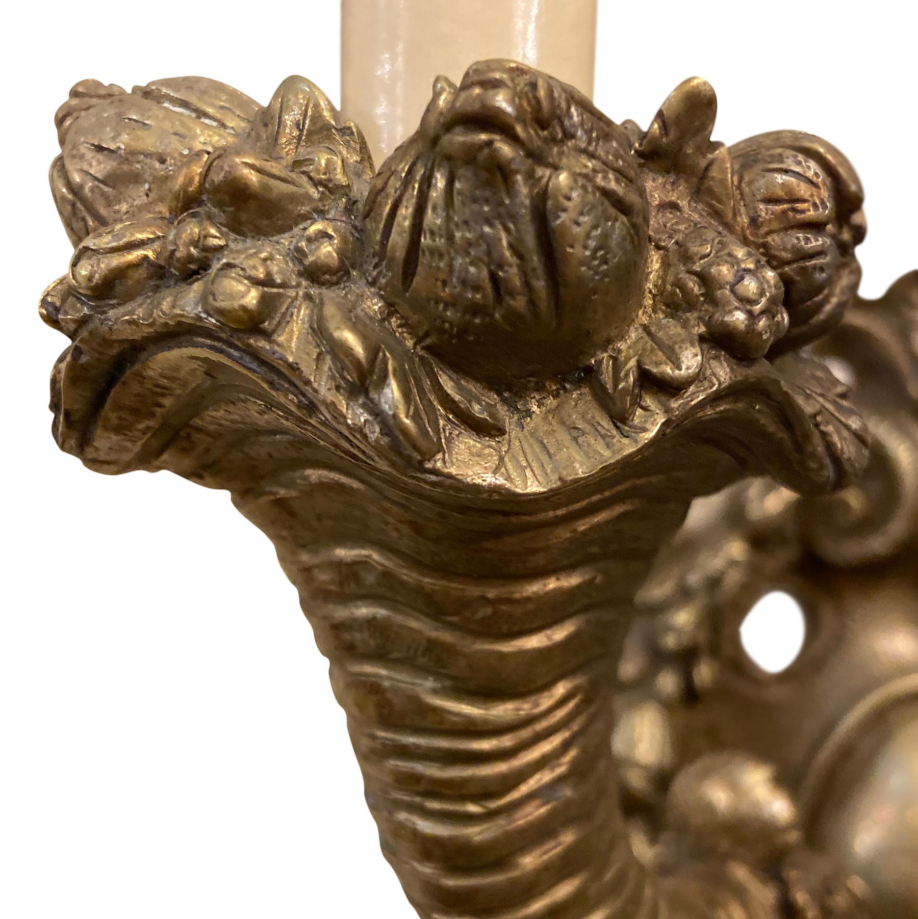 Early 20th Century Set of Cast Bronze Sconces, Sold Per Pair