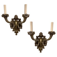 Patinated Bronze Neoclassic Sconces