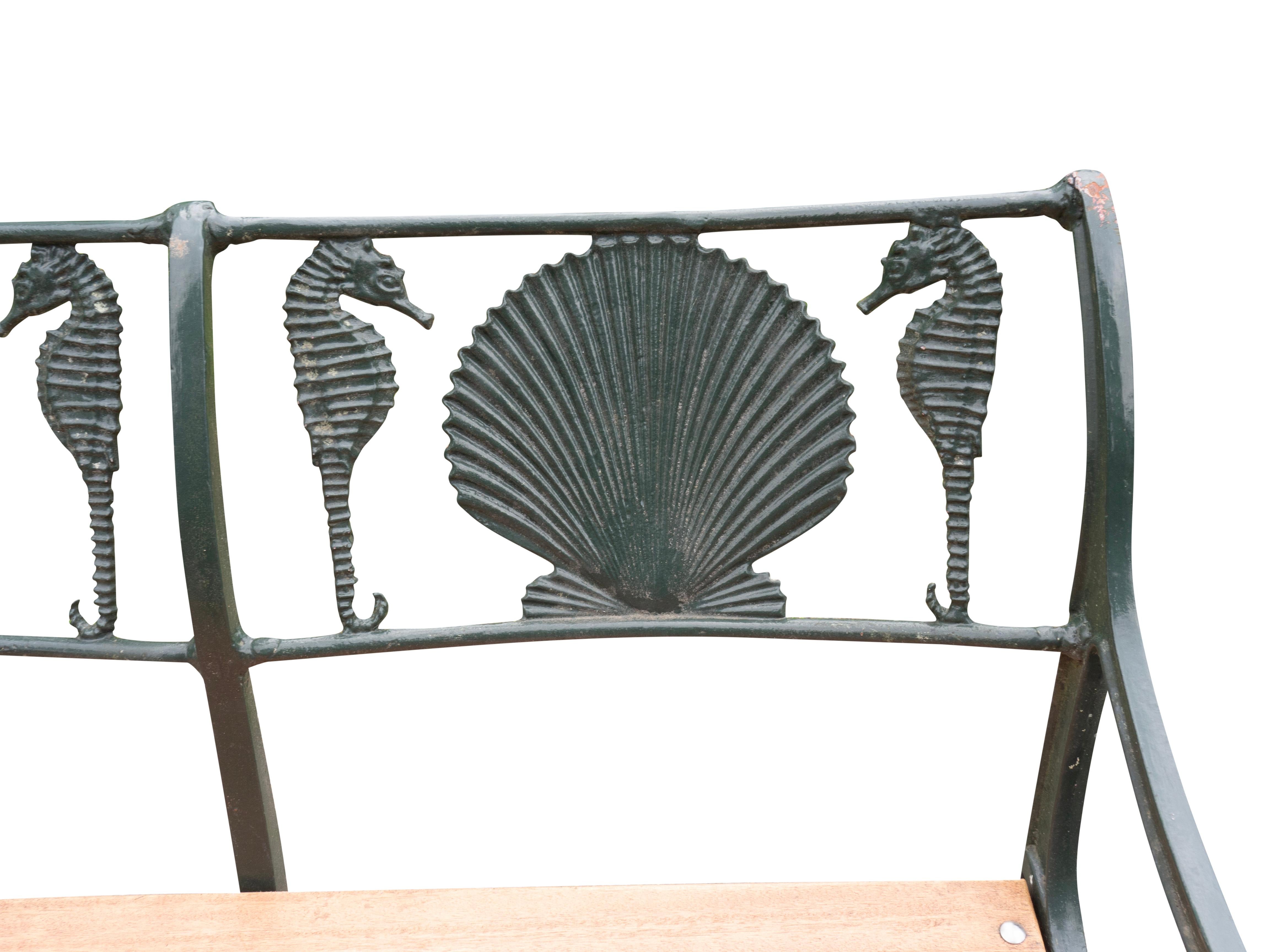 Set Of Cast Iron And Aluminum Shell And Seahorse Garden Furniture 3