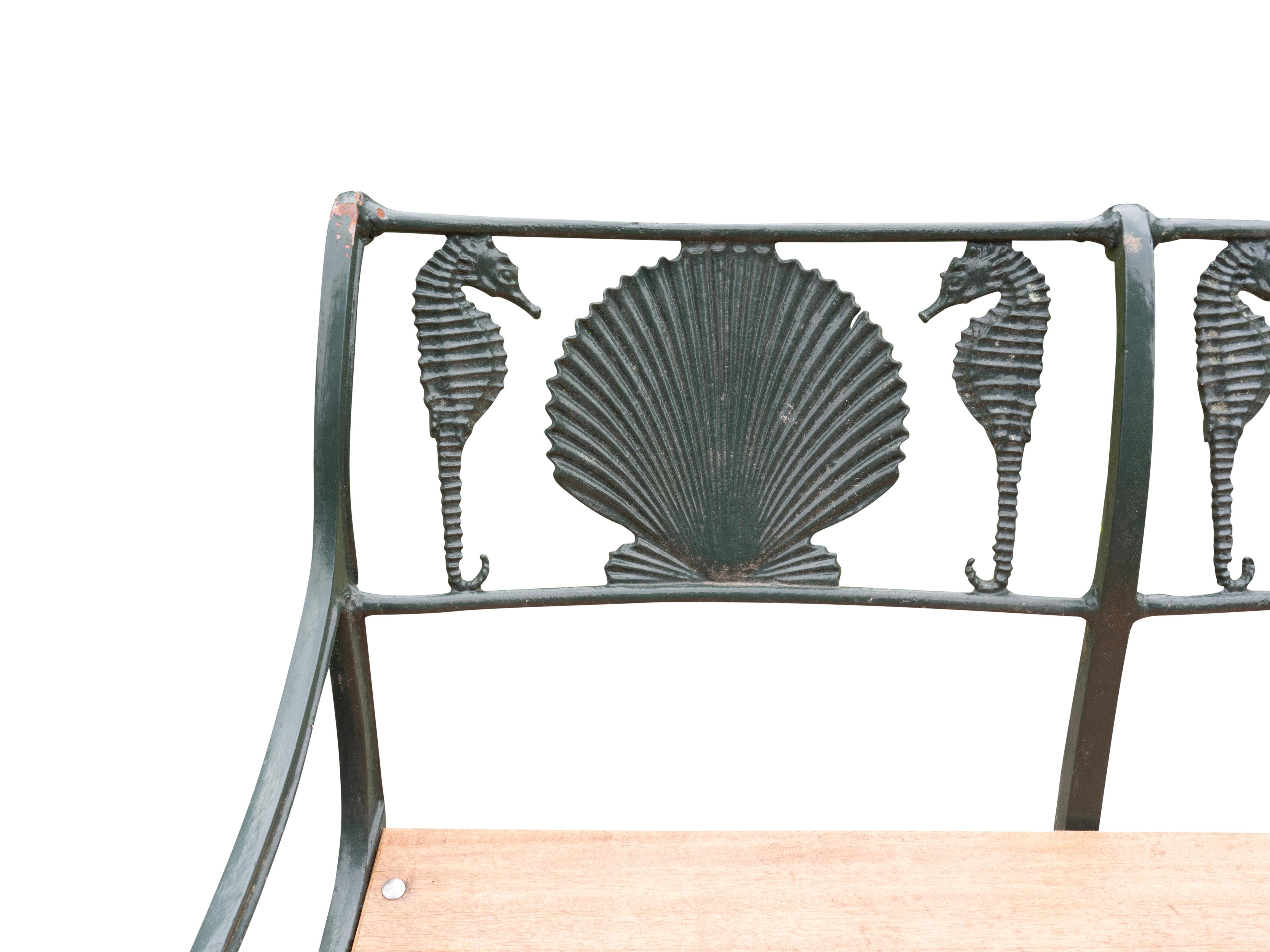 Set Of Cast Iron And Aluminum Shell And Seahorse Garden Furniture 4