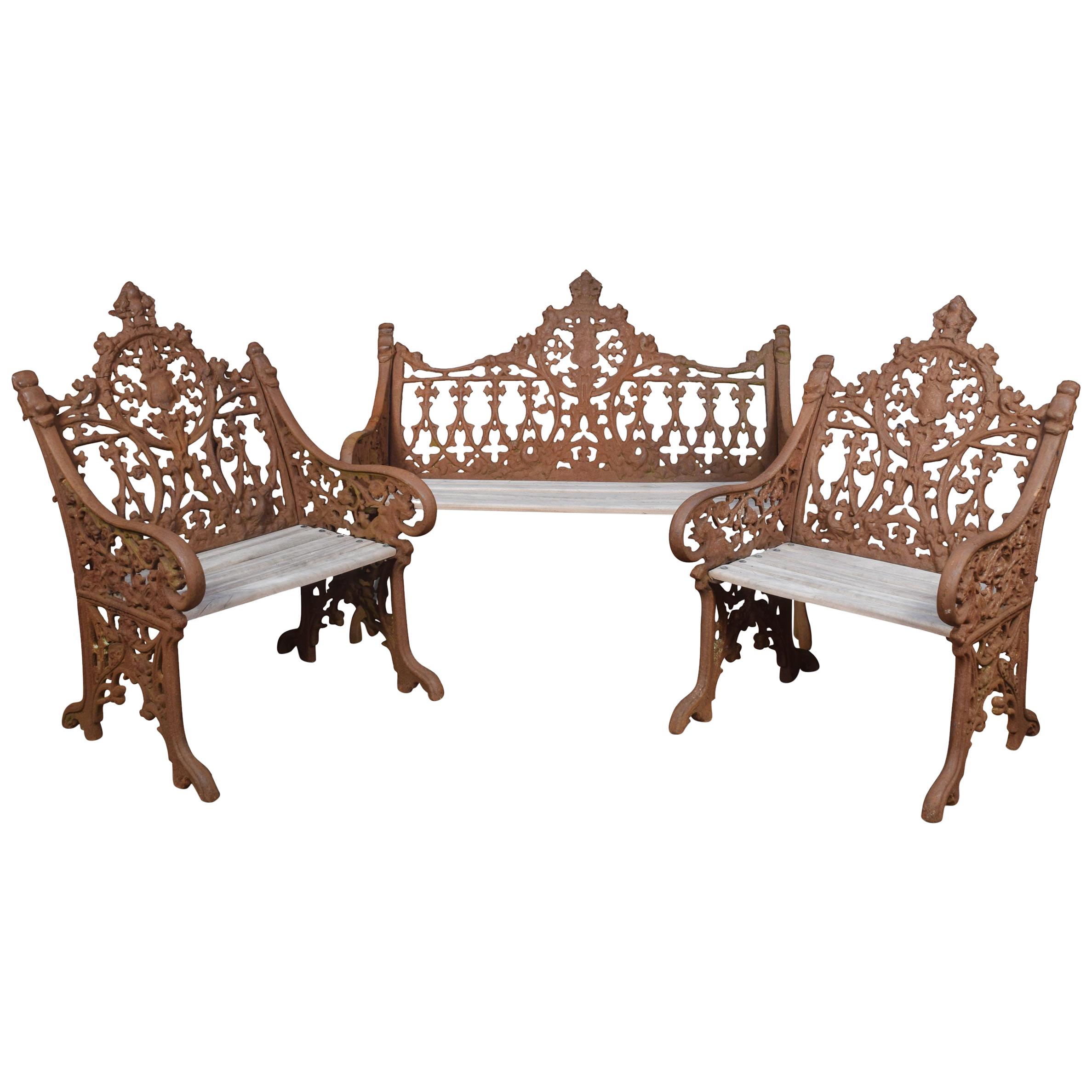 Elegant Cast Stone Garden Seat at 1stDibs