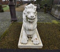 19th Century Set of Cast Iron Lion Statues