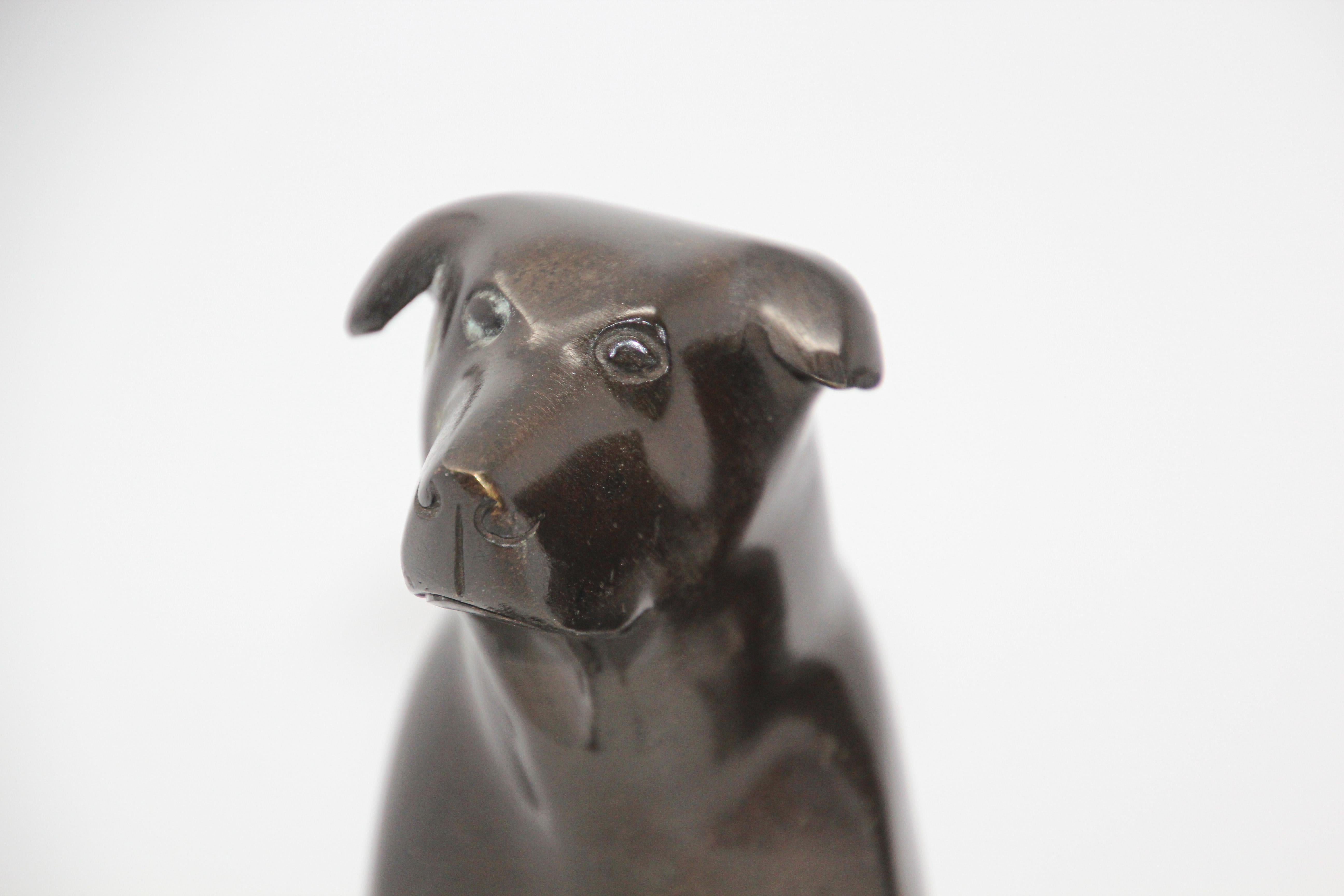 Set of Cast Metal Sculpture of Labrador Dogs Bookends 4