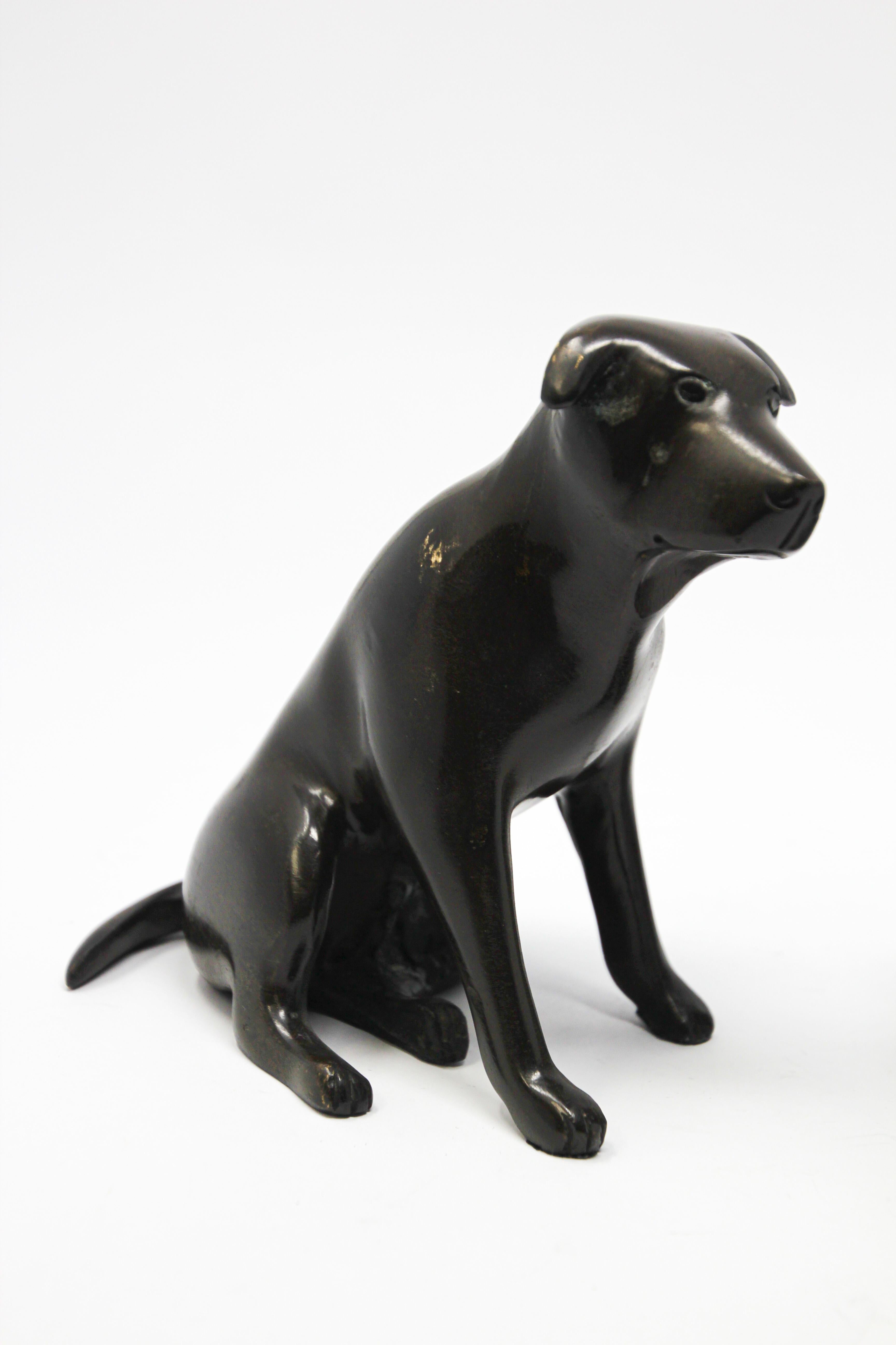 Set of Cast Metal Sculpture of Labrador Dogs Bookends 5