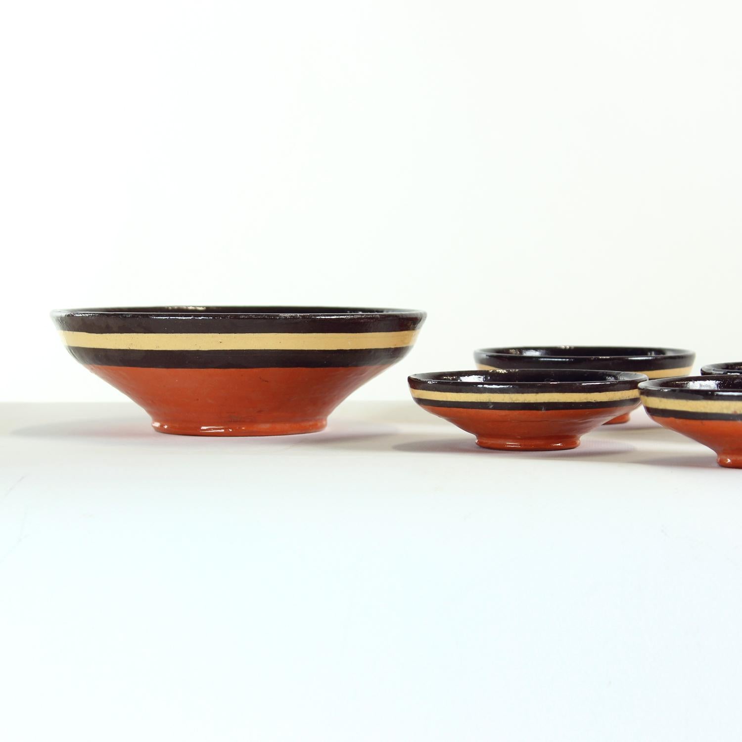 Set Of Ceramic Bowls By Ditta Abrhamova, Czechoslovakia 1980s For Sale 4