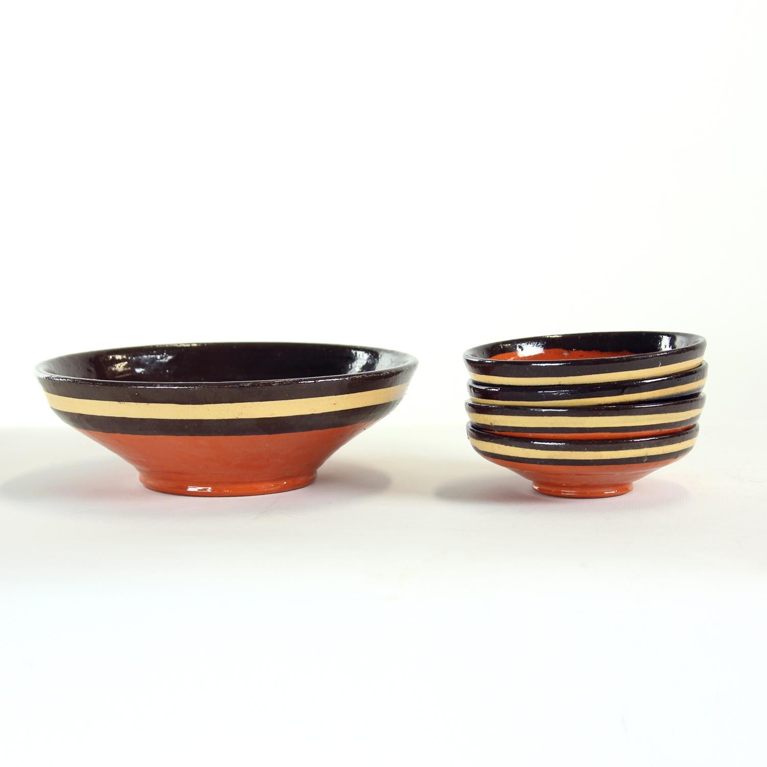 Set Of Ceramic Bowls By Ditta Abrhamova, Czechoslovakia 1980s For Sale 9