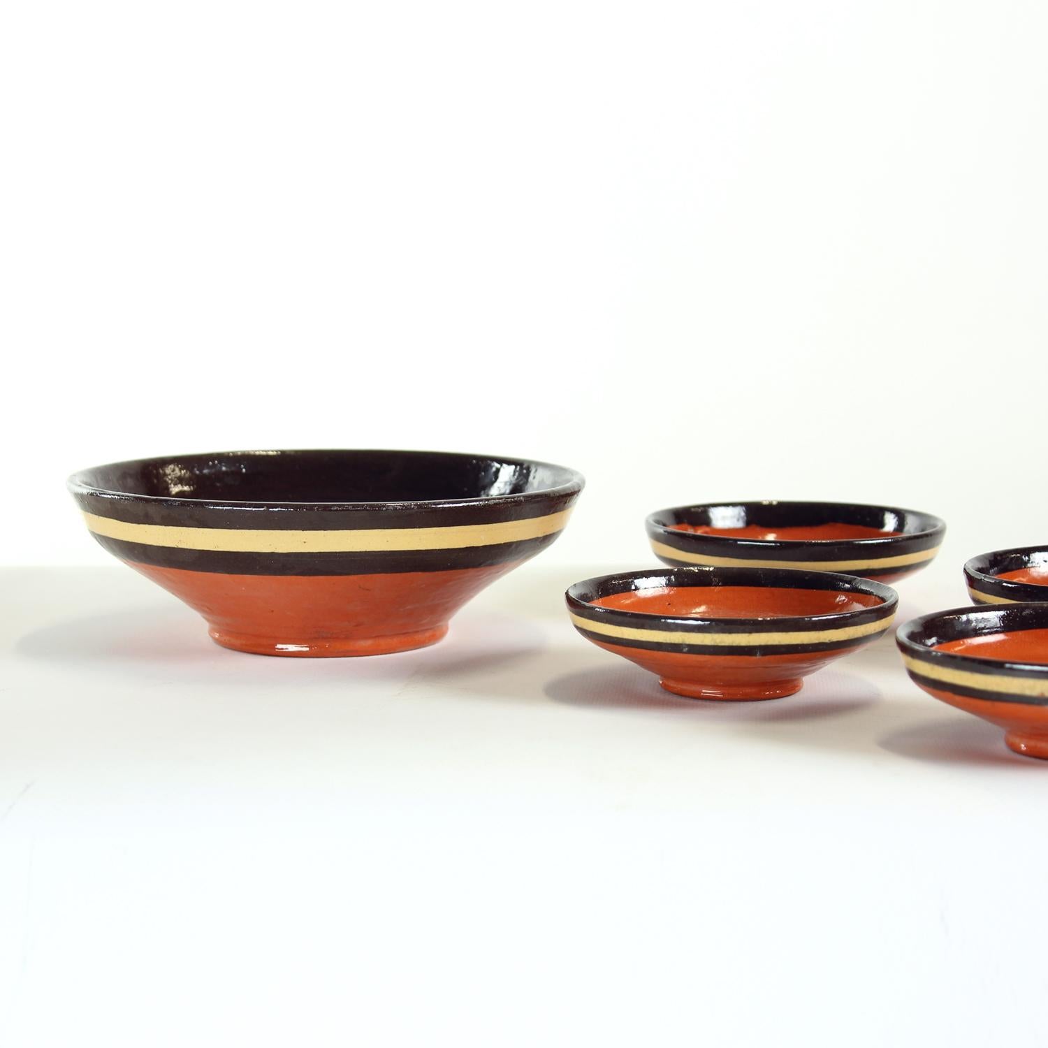 Set Of Ceramic Bowls By Ditta Abrhamova, Czechoslovakia 1980s For Sale 3