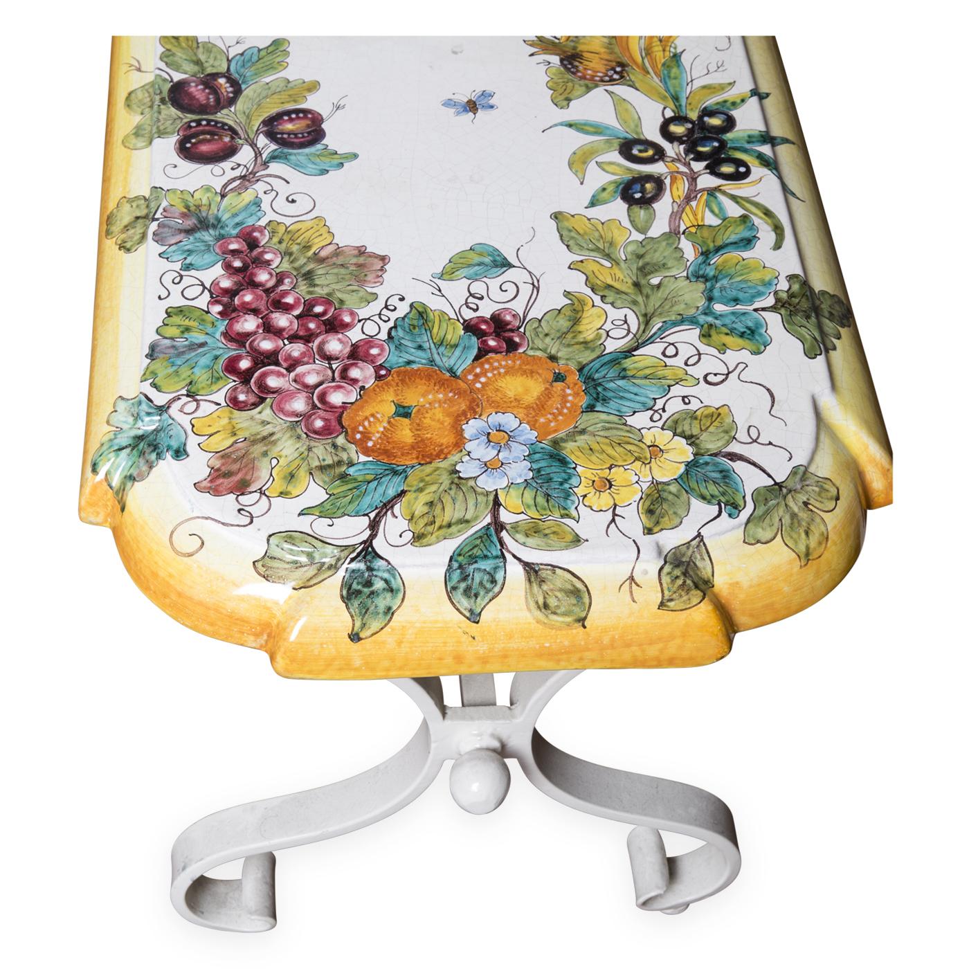 Italian Set of Ceramic Table and Bench by Manetti E Masini