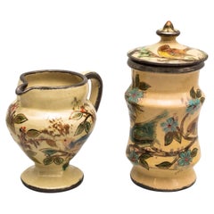 Set di vasi in ceramica dipinti a mano dall'artista catalano Diaz Costa, circa 1960