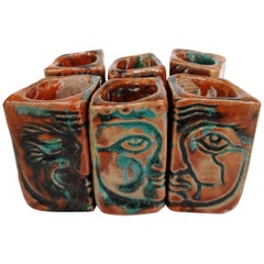 Set of Ceramic Liqueur Glass, 1970s