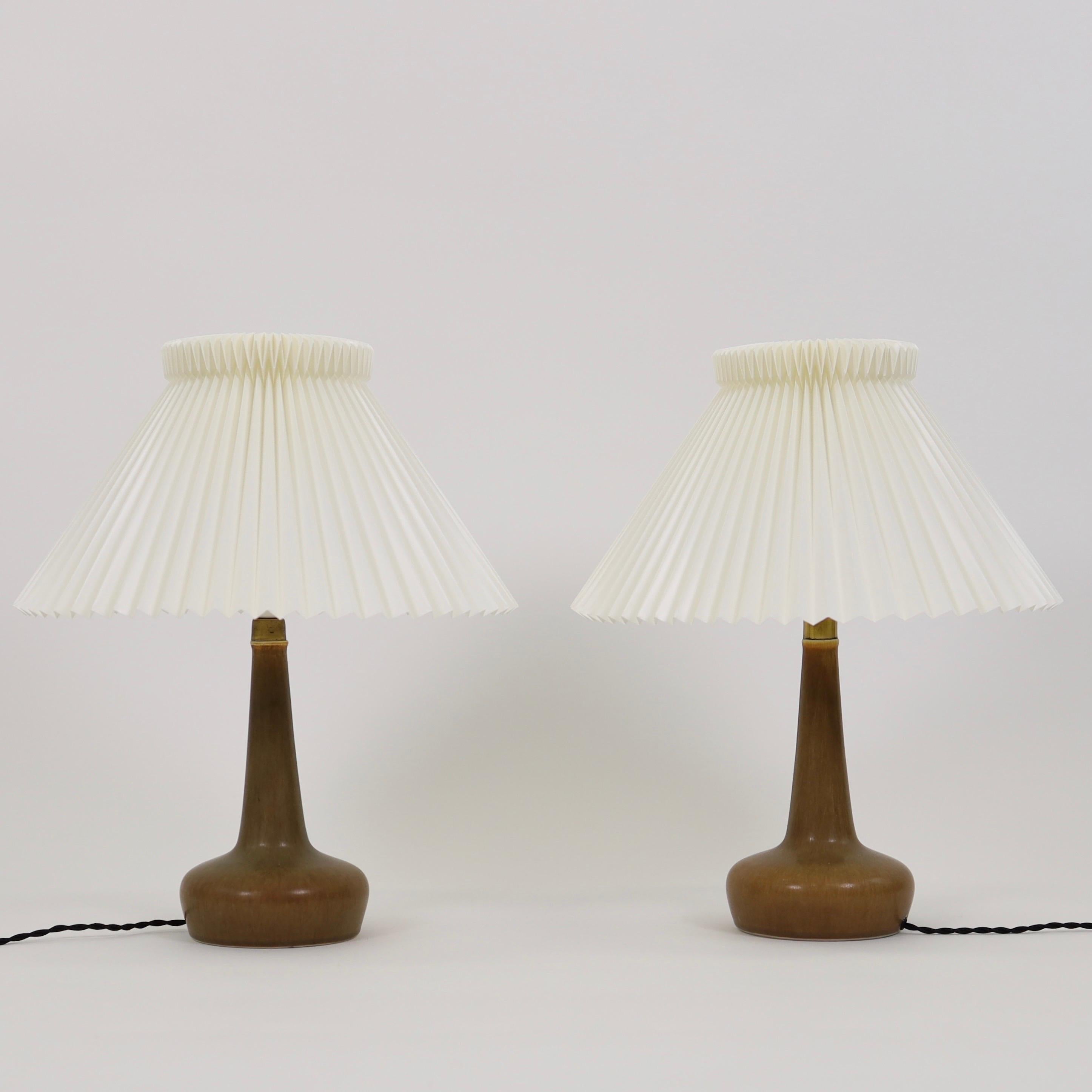Set of Ceramic Table Lamps by Esben Klint for Le Klint, 1950s, Denmark For Sale 7
