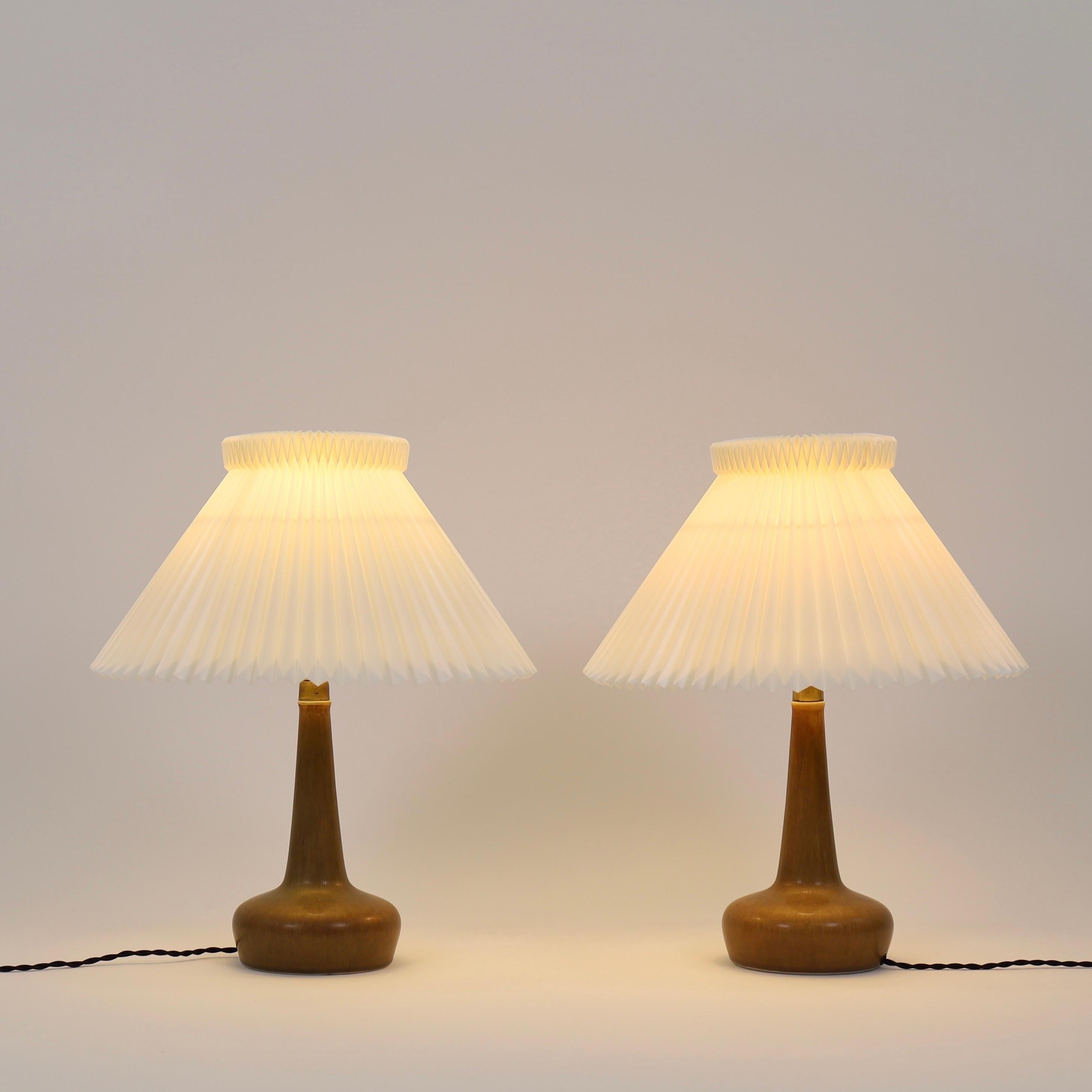 Set of Ceramic Table Lamps by Esben Klint for Le Klint, 1950s, Denmark For Sale 8
