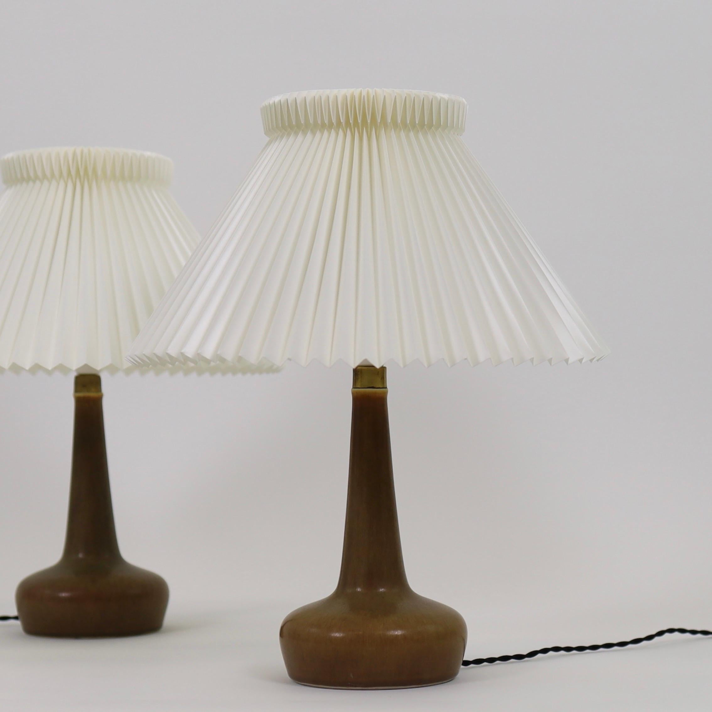 Set of Ceramic Table Lamps by Esben Klint for Le Klint, 1950s, Denmark In Good Condition For Sale In Værløse, DK