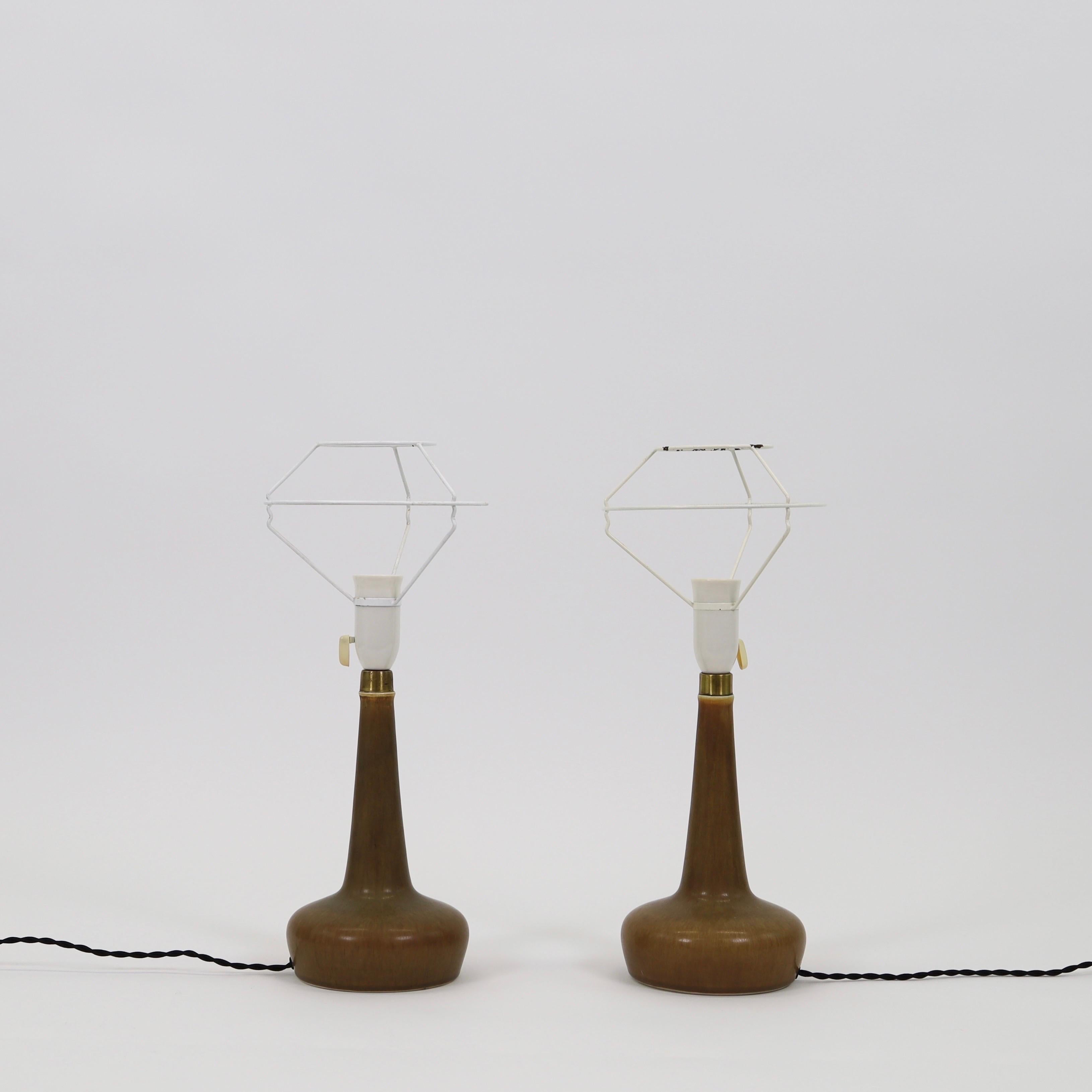 Mid-20th Century Set of Ceramic Table Lamps by Esben Klint for Le Klint, 1950s, Denmark For Sale