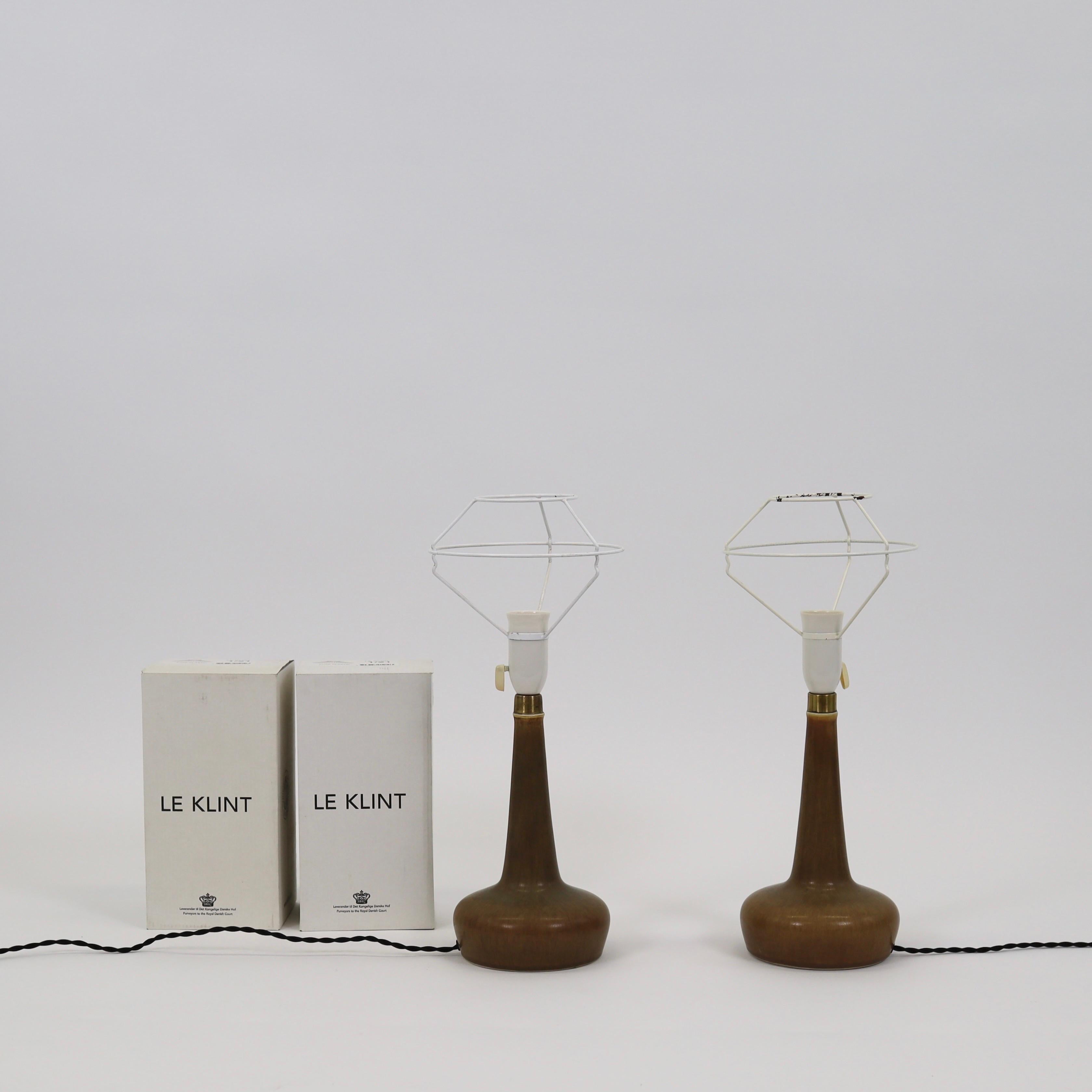 Set of Ceramic Table Lamps by Esben Klint for Le Klint, 1950s, Denmark For Sale 1