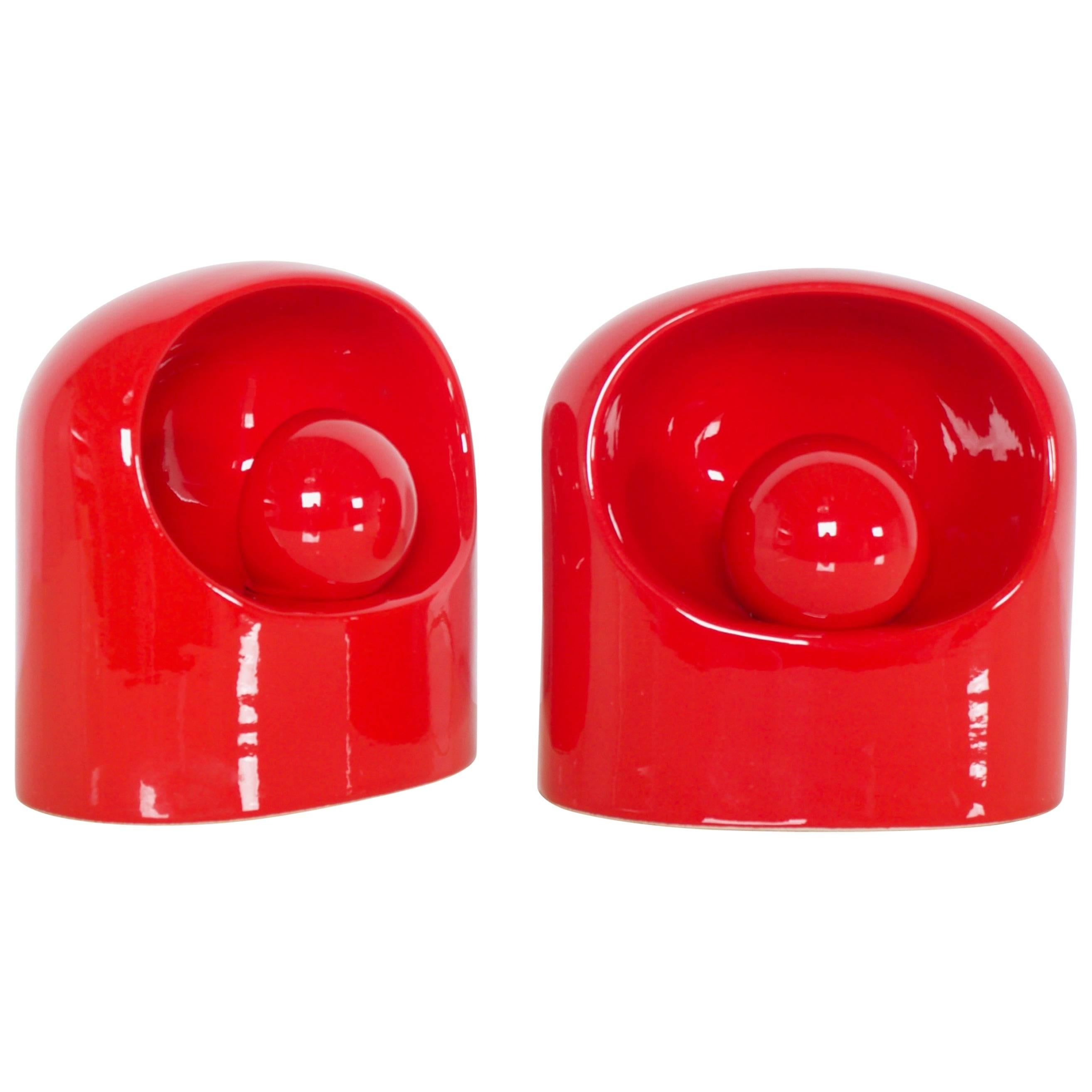 Set of Ceramic Table Lamps by Marcello Cuneo for Gabbianelli, 1960s