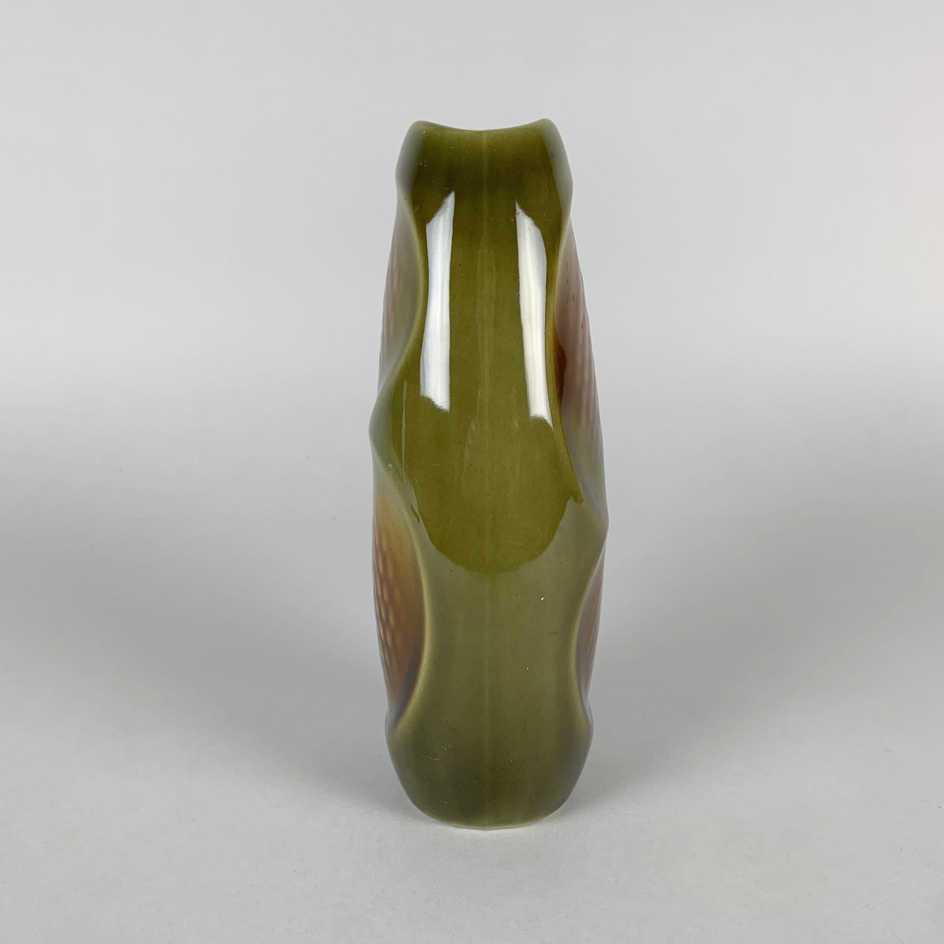 Glazed Set of Ceramic Vase & Candle Stick Ditmar Urbach, Czechoslovakia 1960’s For Sale