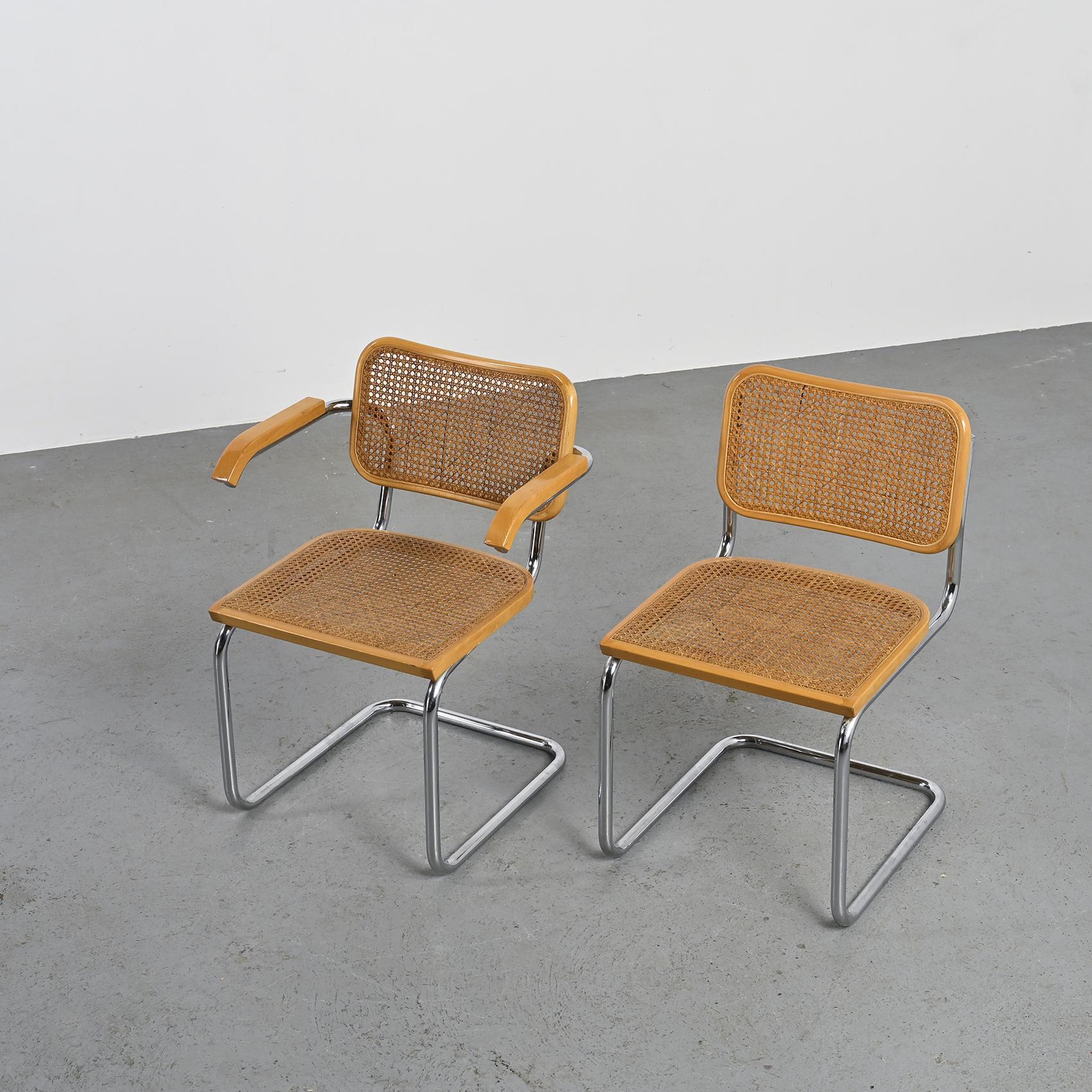 Cesca-Stühle und Sessel von Marcel Breuer, Cidue um 1975 3