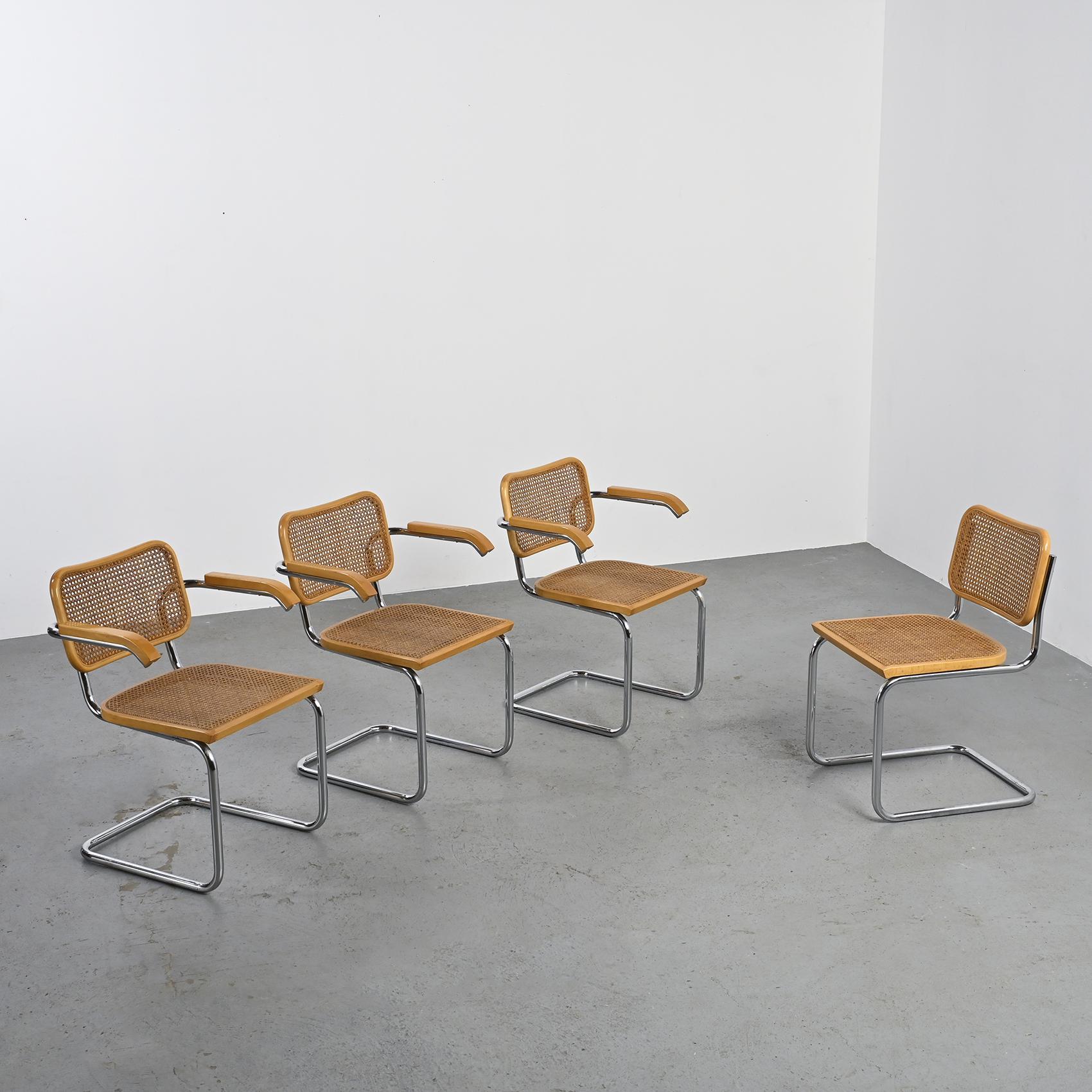 Cesca-Stühle und Sessel von Marcel Breuer, Cidue um 1975 im Zustand „Gut“ in VILLEURBANNE, FR
