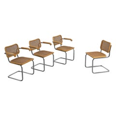 Set of Cesca chairs and armchairs by Marcel Breuer, Cidue circa 1975
