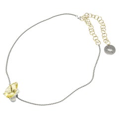 Chain Necklace Gold with Lemon Quartz