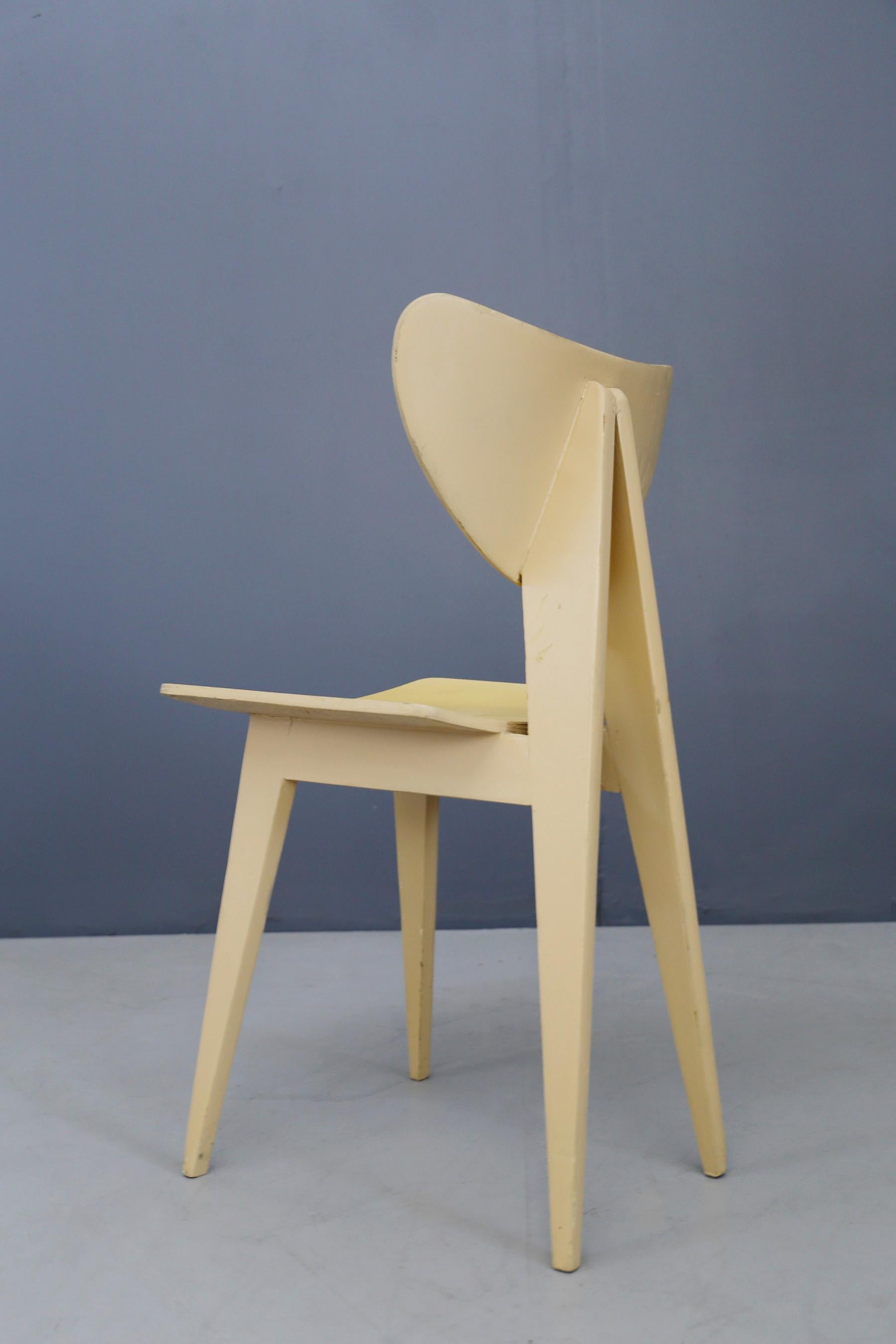 Set of Chair Midcentury Attributed to Gianni Vigorelli in Wood and Formica, 1950 7