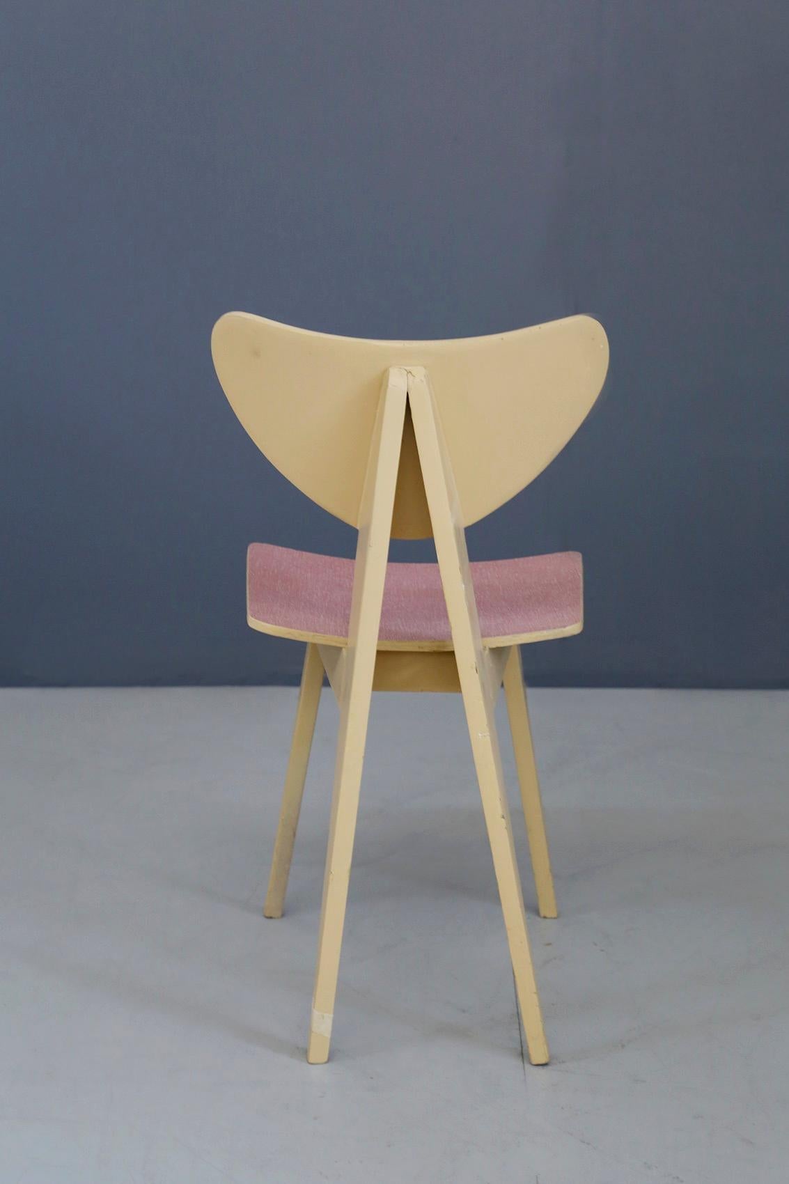 Set of Chair Midcentury Attributed to Gianni Vigorelli in Wood and Formica, 1950 In Good Condition In Milano, IT