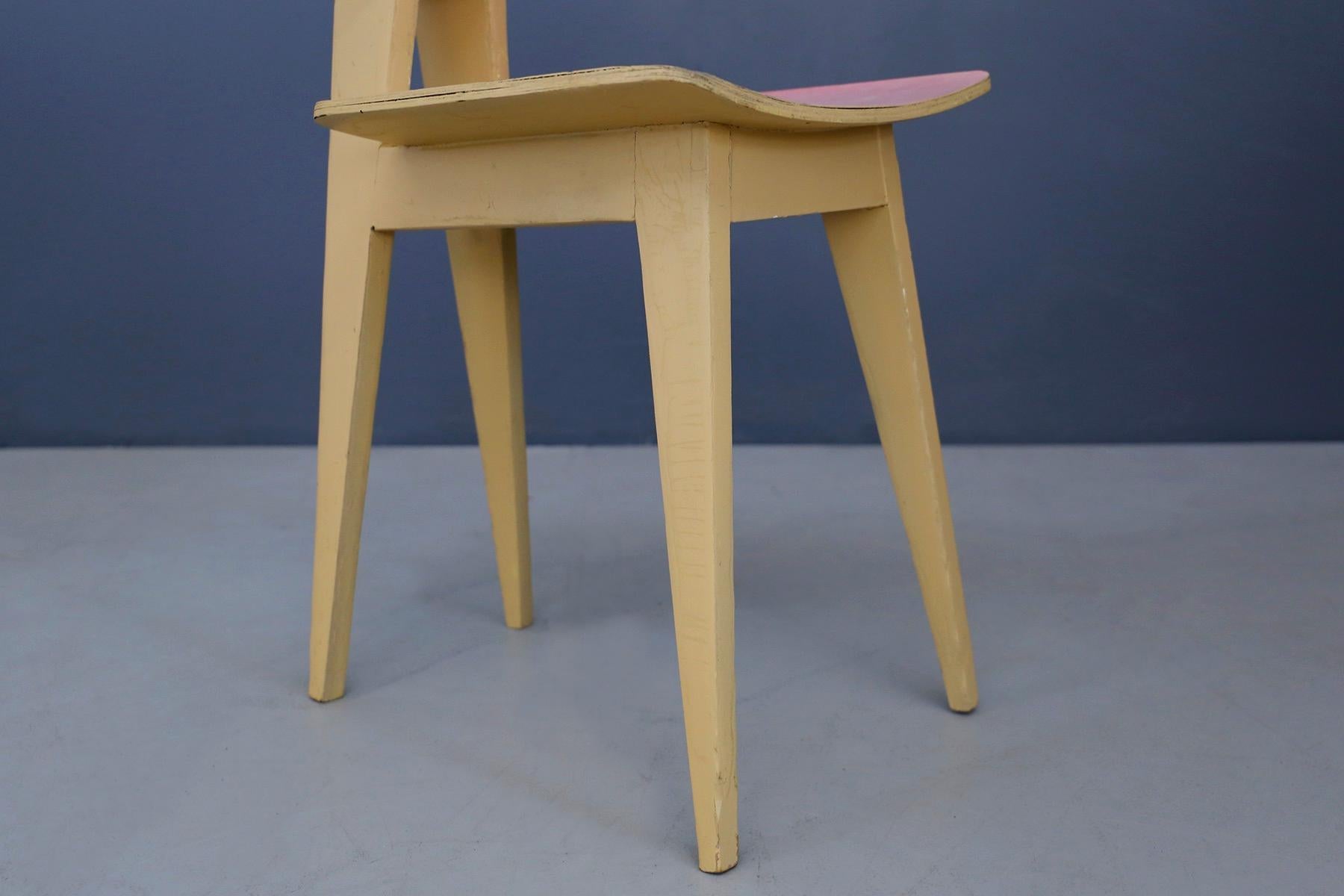 Set of Chair Midcentury Attributed to Gianni Vigorelli in Wood and Formica, 1950 2