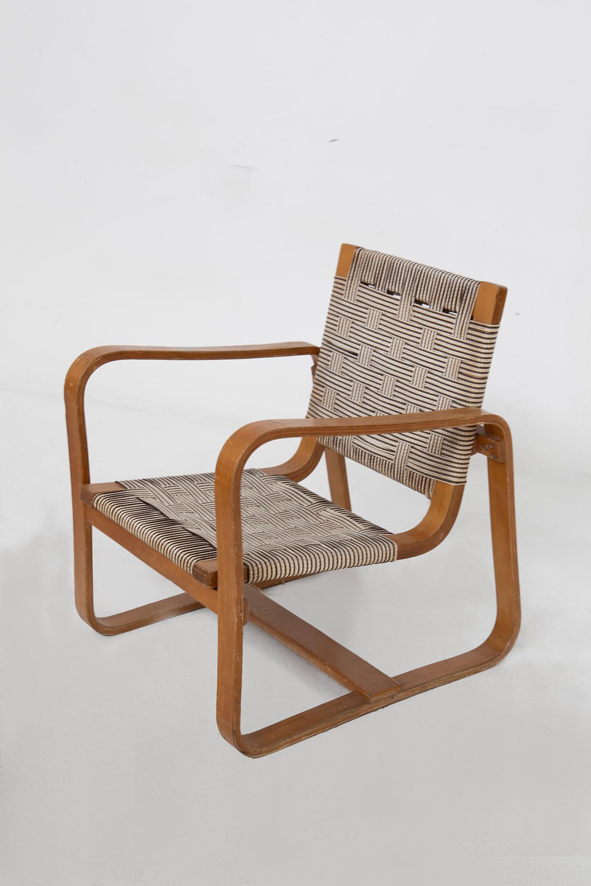 Paille Ensemble de chaises et ottomanes de Giuseppe Pagano en vente