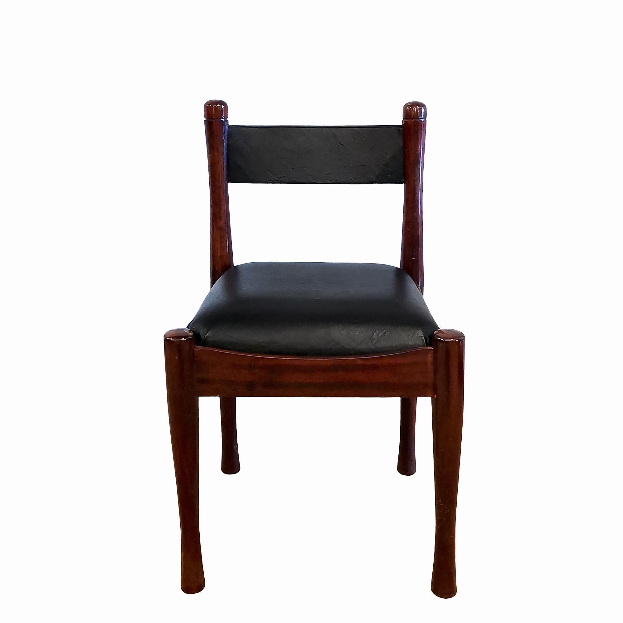 Italian Set of Mid-Century Modern Chairs in Mahogany by Silvio Coppola - Italy, 1970 For Sale