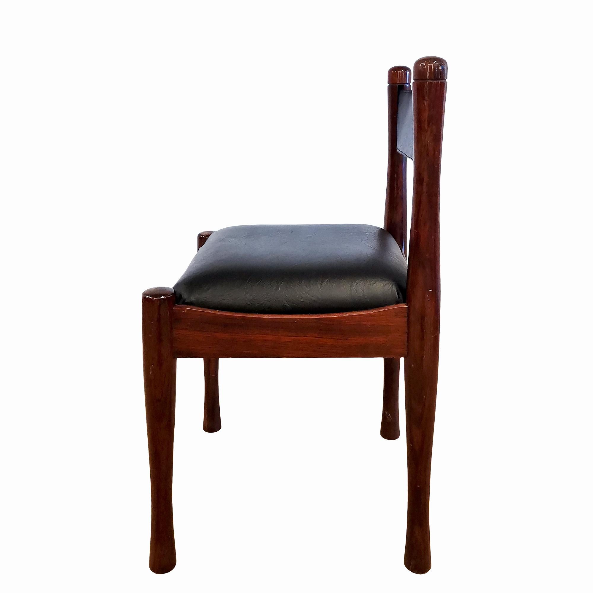 Late 20th Century Set of Mid-Century Modern Chairs in Mahogany by Silvio Coppola - Italy, 1970 For Sale