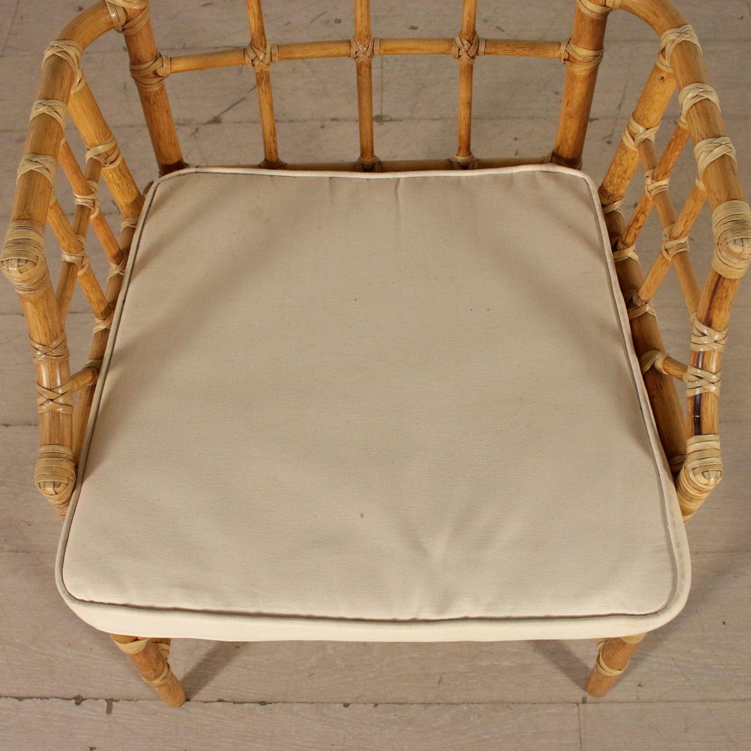 Late 20th Century Set of Chairs for McGuire Bamboo Leather Vintage, USA, 1980s
