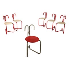 Set of Chairs for Pallucco Lacquered Metal Vintage, Italy, 1980s