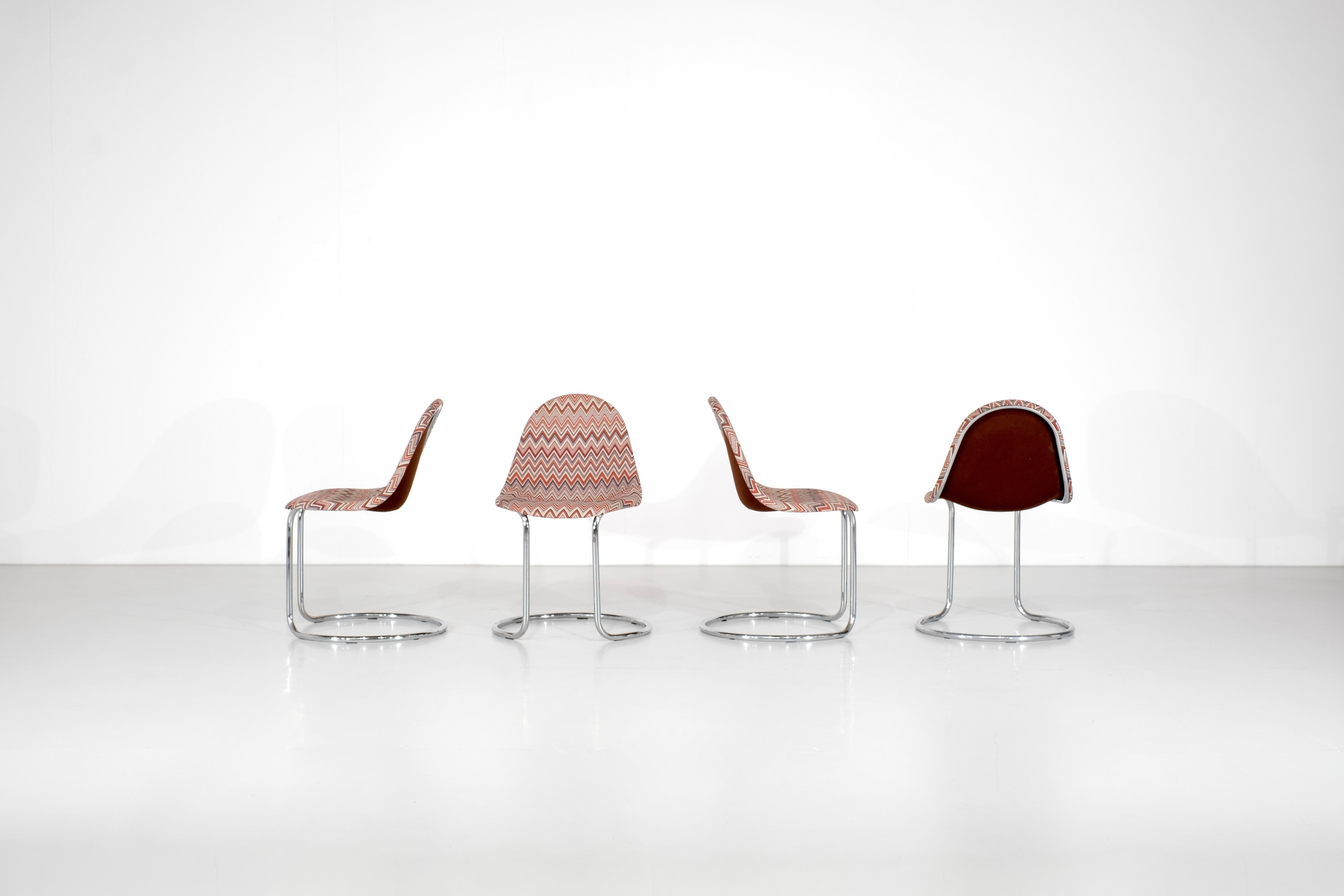 Chairs model “ Maia ” a series of 4 Missoni-style fabric chairs.
Designed by Giotto Stoppino and produced Bernini, Italy 1970s.

 

Designer - Giotto Stoppino.

Producer - Bernini.

Model - Maia - Maya.

Production period - 1970s.

Measures - Width