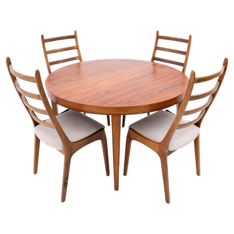 Set di sedie con tavolo, design danese, anni '60.