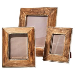 Set of Chalten Small, Medium & Large Wood & Alpaca Silver Photoframes