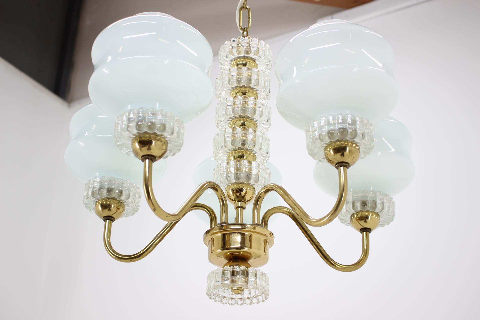 Set of Chandelier and Wall Lamp, 1970s In Good Condition For Sale In Praha, CZ
