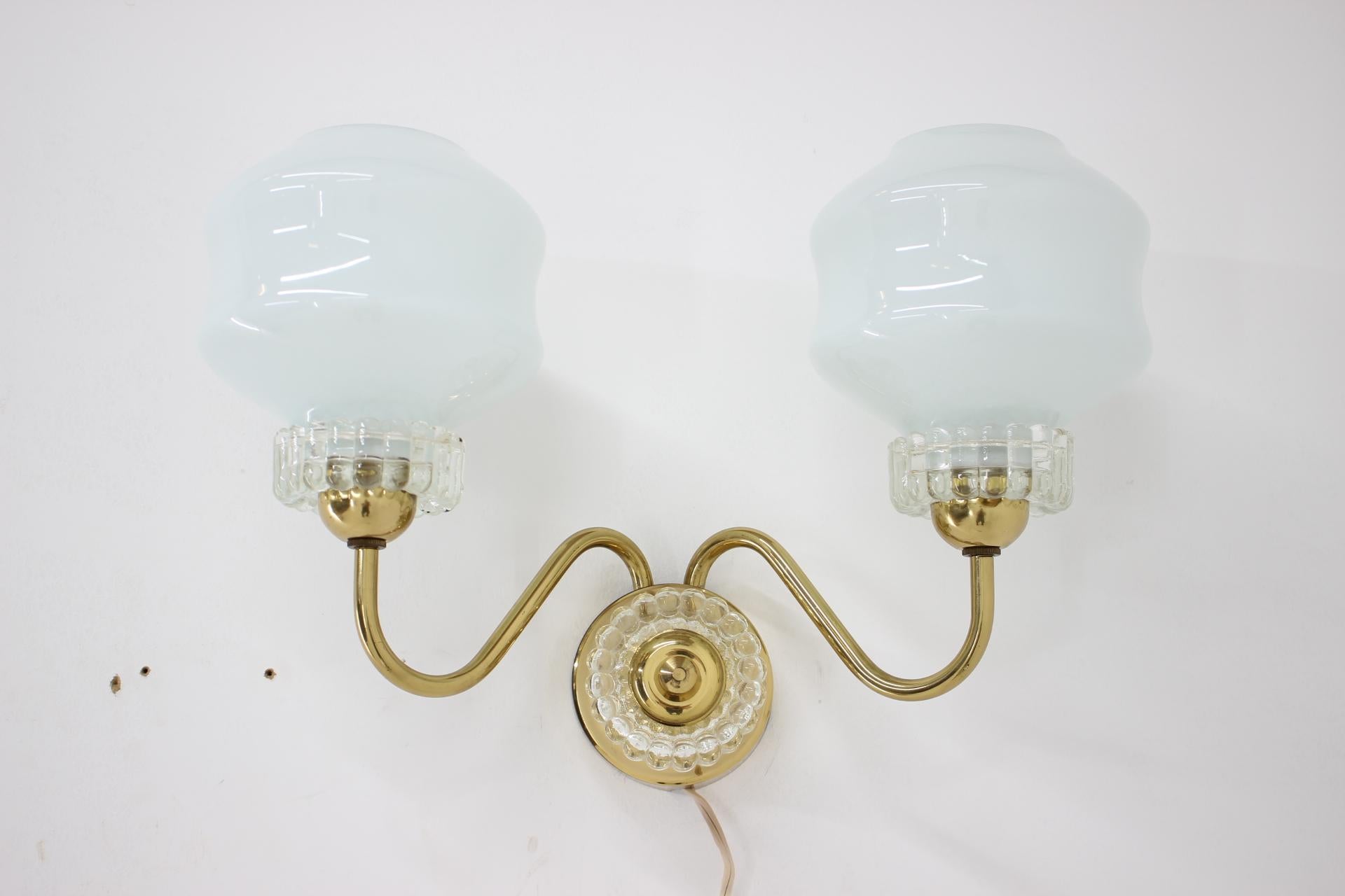 Late 20th Century Set of Chandelier and Wall Lamp, 1970s For Sale
