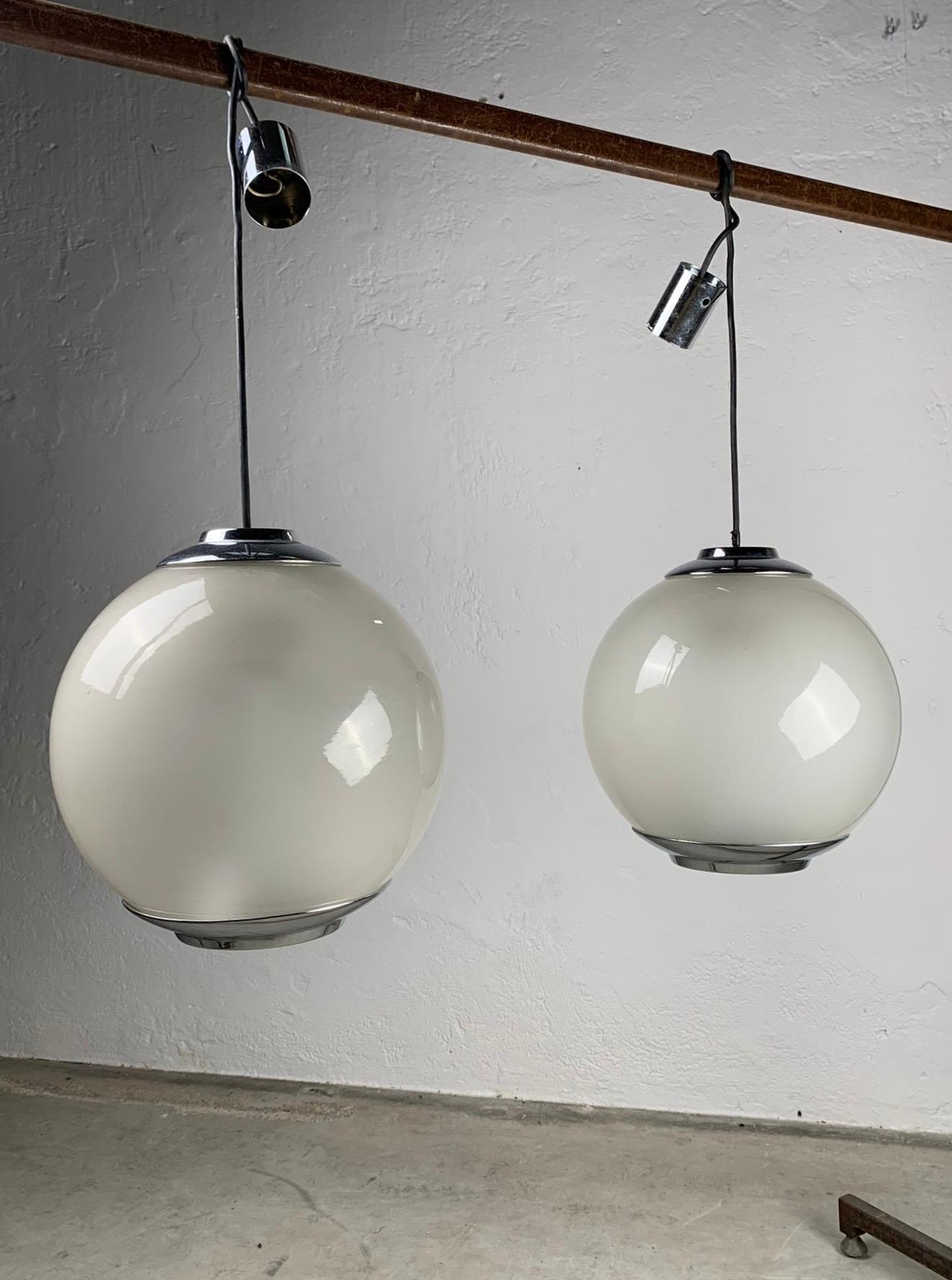 Set of chandeliers LS2 by Luigi Caccia Dominioni manufactured by Azucena, 1960s 8