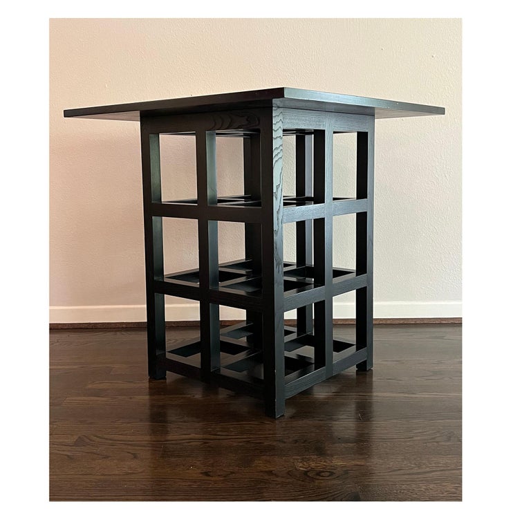 Charles Rennie Mackintosh for Cassina DS2 dining table and DS3 cottage chairs.

The DS2 table was made in Italy and available for a short time in the early 1980s. It is no longer in production. Produced by Cassina, in the 