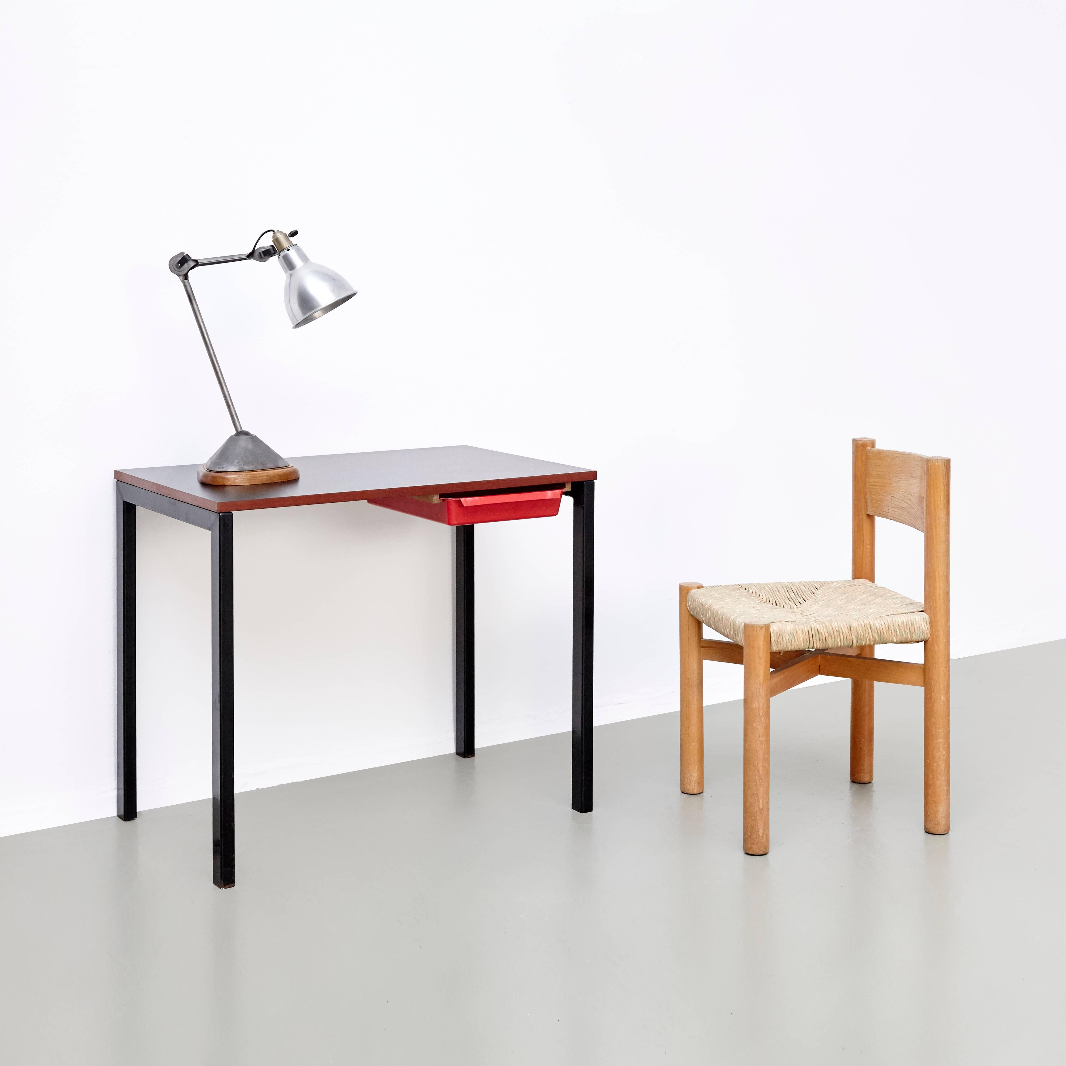 Mid-20th Century Set of Charlotte Perriand Chair and Stool for Meribel, circa 1950