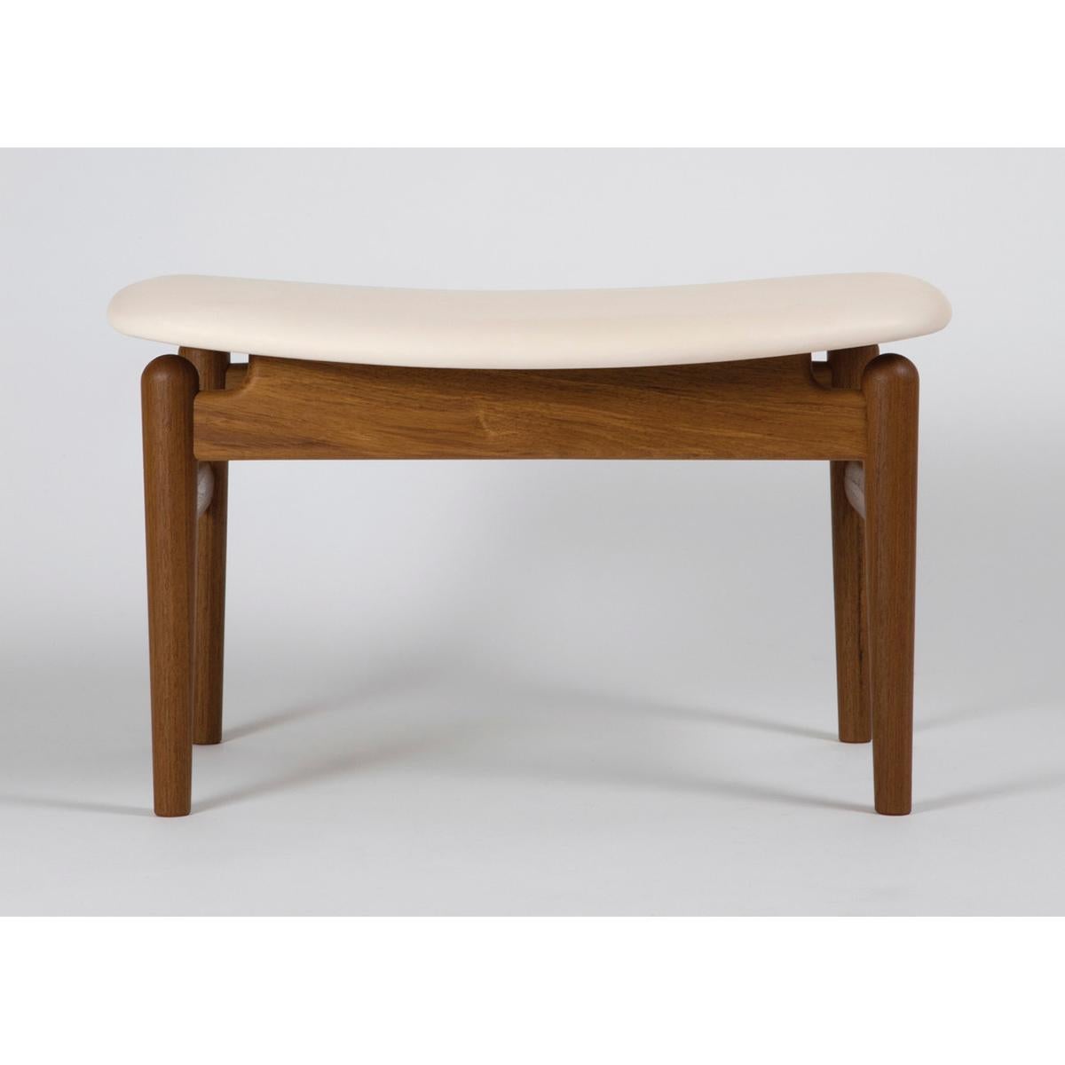 Set of Chieftain Sofa Couch and Chieftain Stool in Wood and Leather by Finn Juhl 1