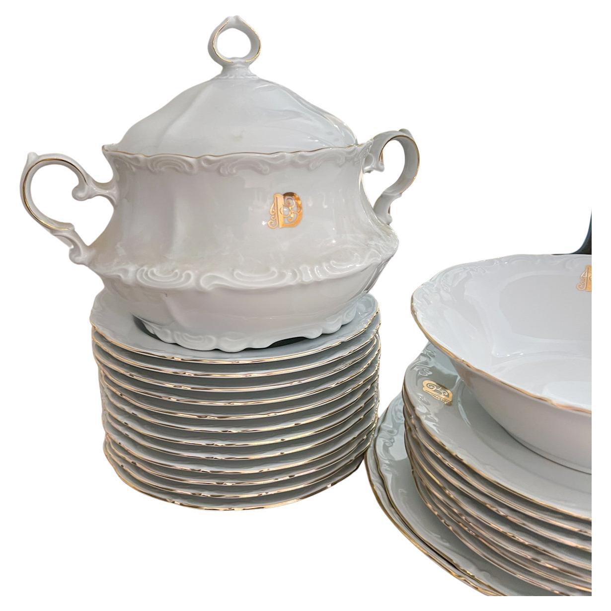 Set of China with Monogram "D" For Sale