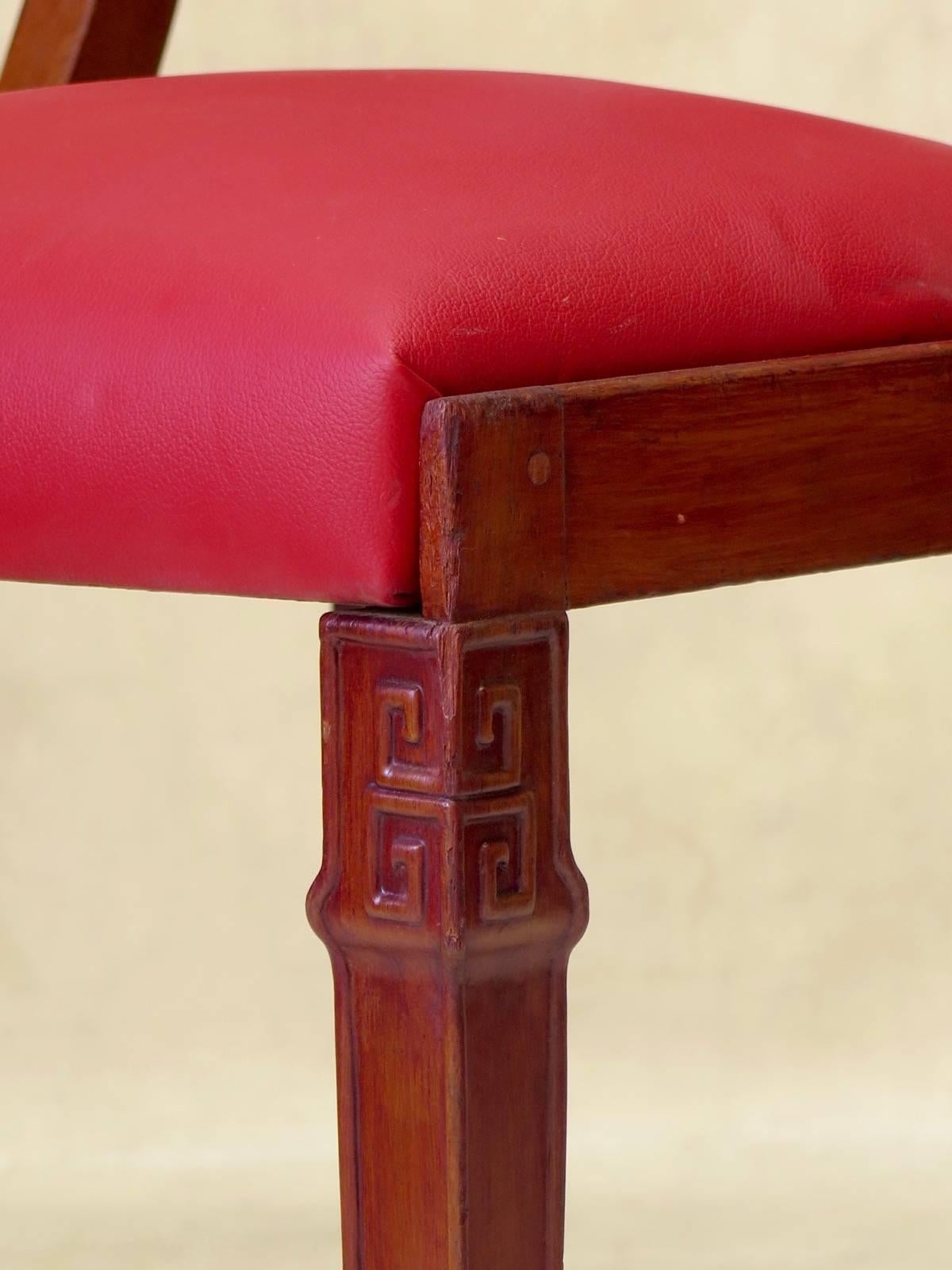 Set chinesischer Esszimmerstühle im Art-déco-Stil, Frankreich, ca. 1930er Jahre im Angebot 5