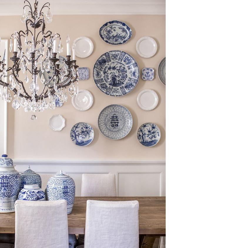 blue and white plates